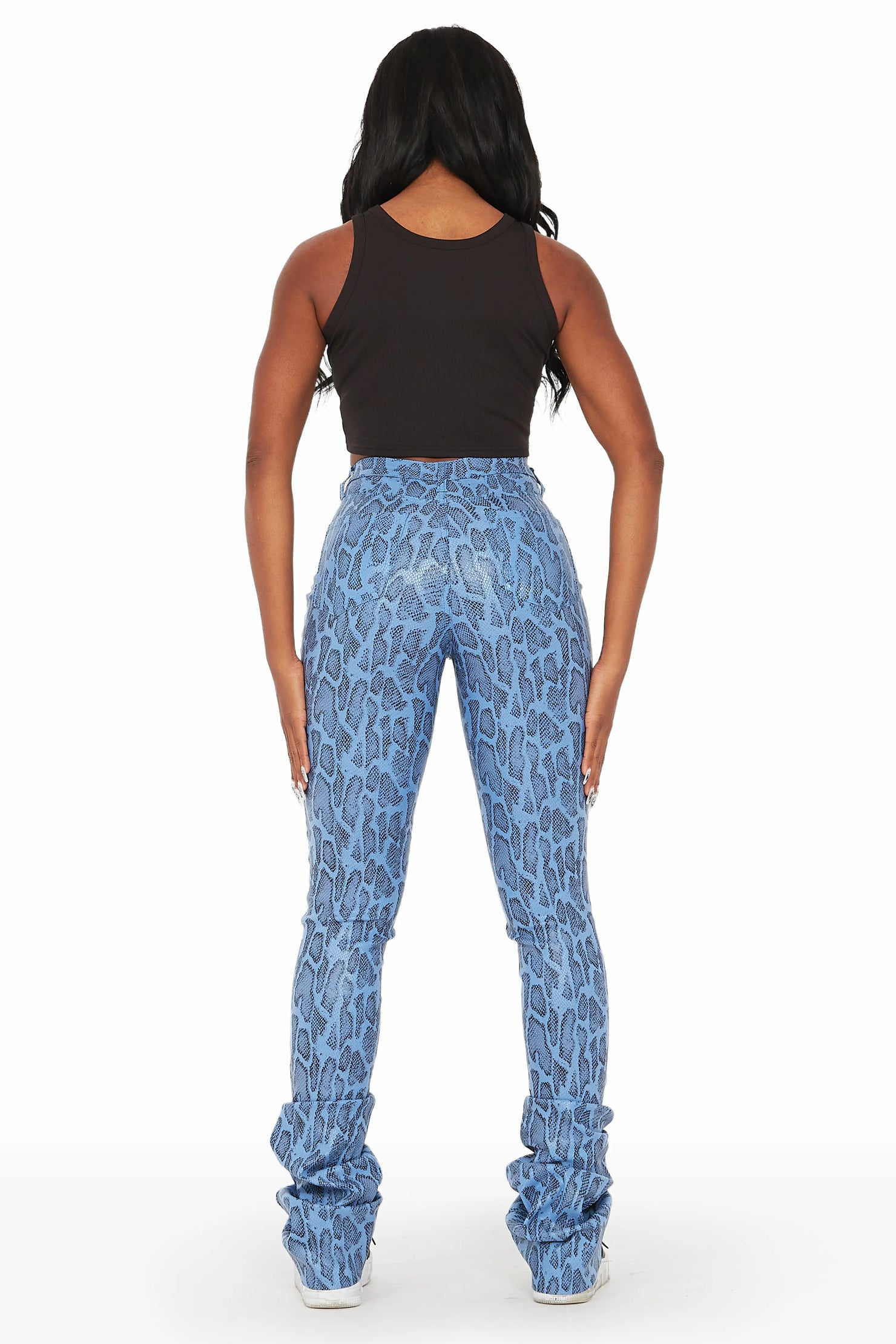 Neriah Blue Snake Super Stacked Pant