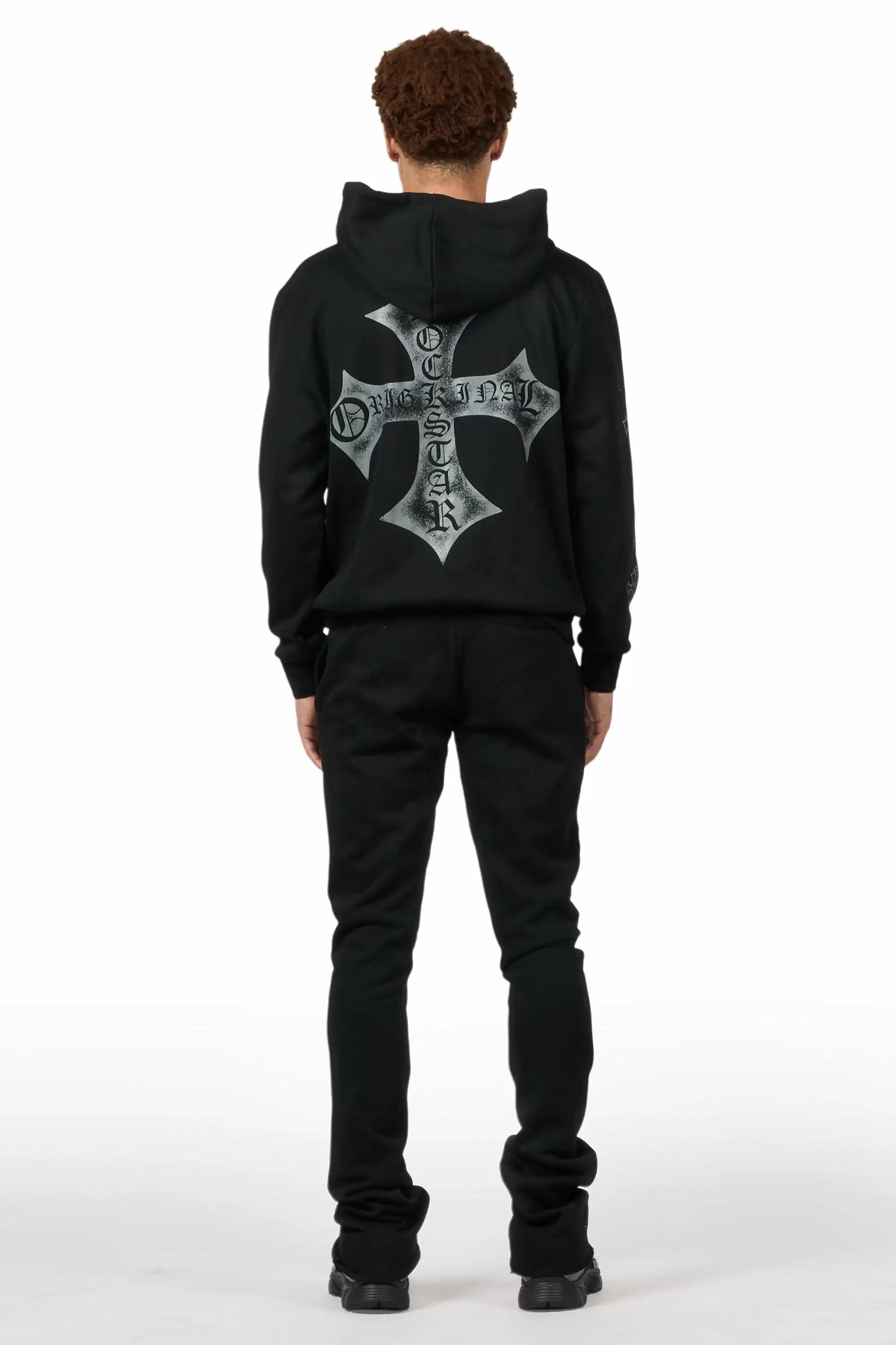 Marzion 2.0 Black/Grey Hoodie/Stacked Flare Track Set