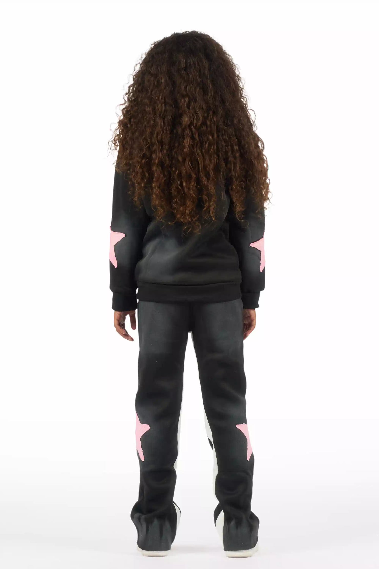 Girls Khaly Black/Pink Track Set
