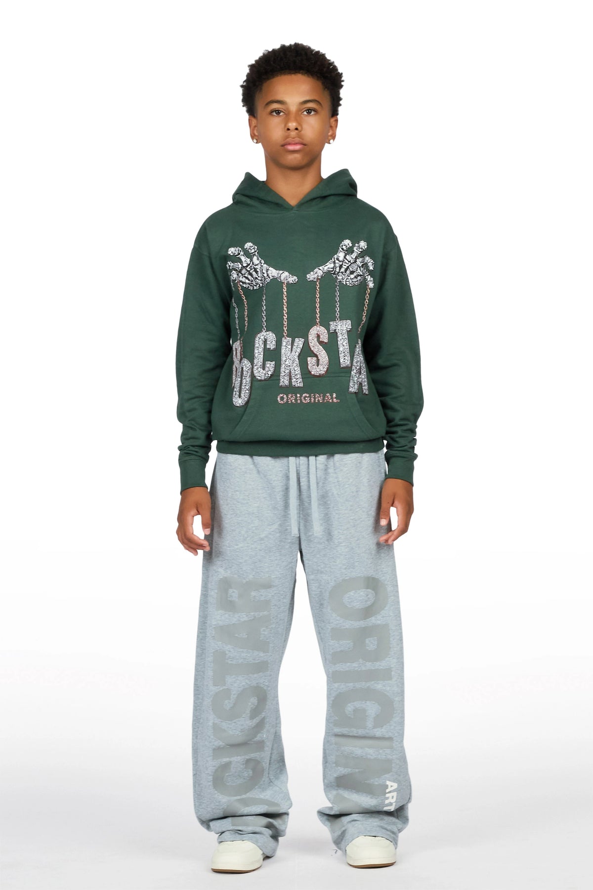 Boys Hazy Heather Grey Super Baggy Track Pant