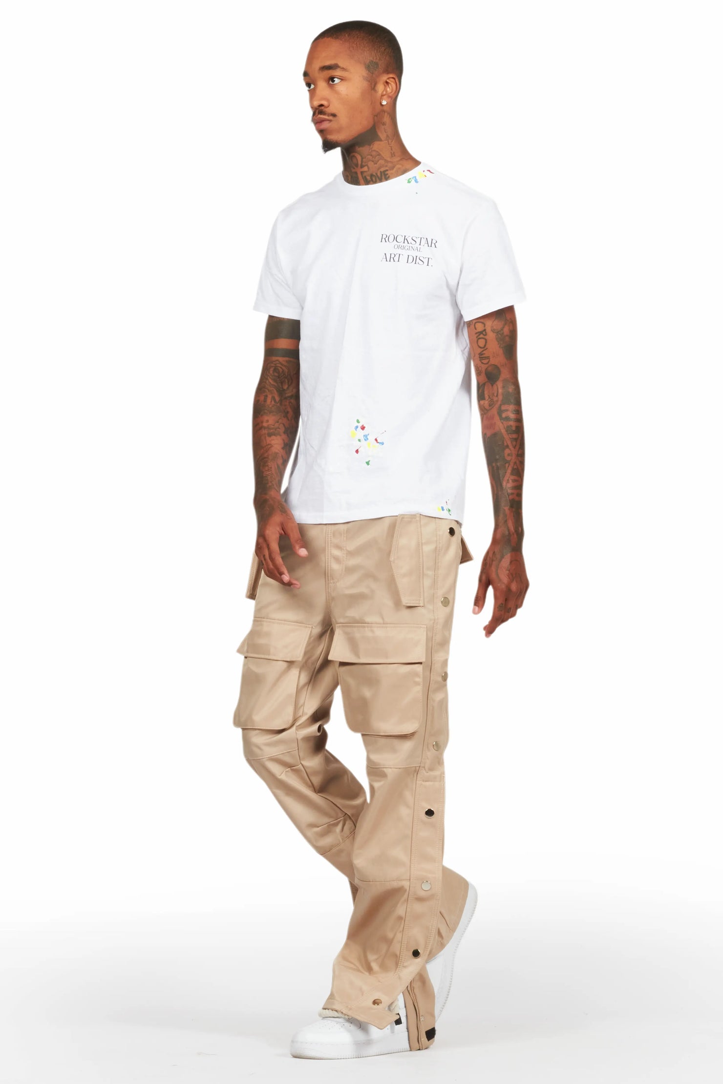 Yuri Beige Nylon Pants