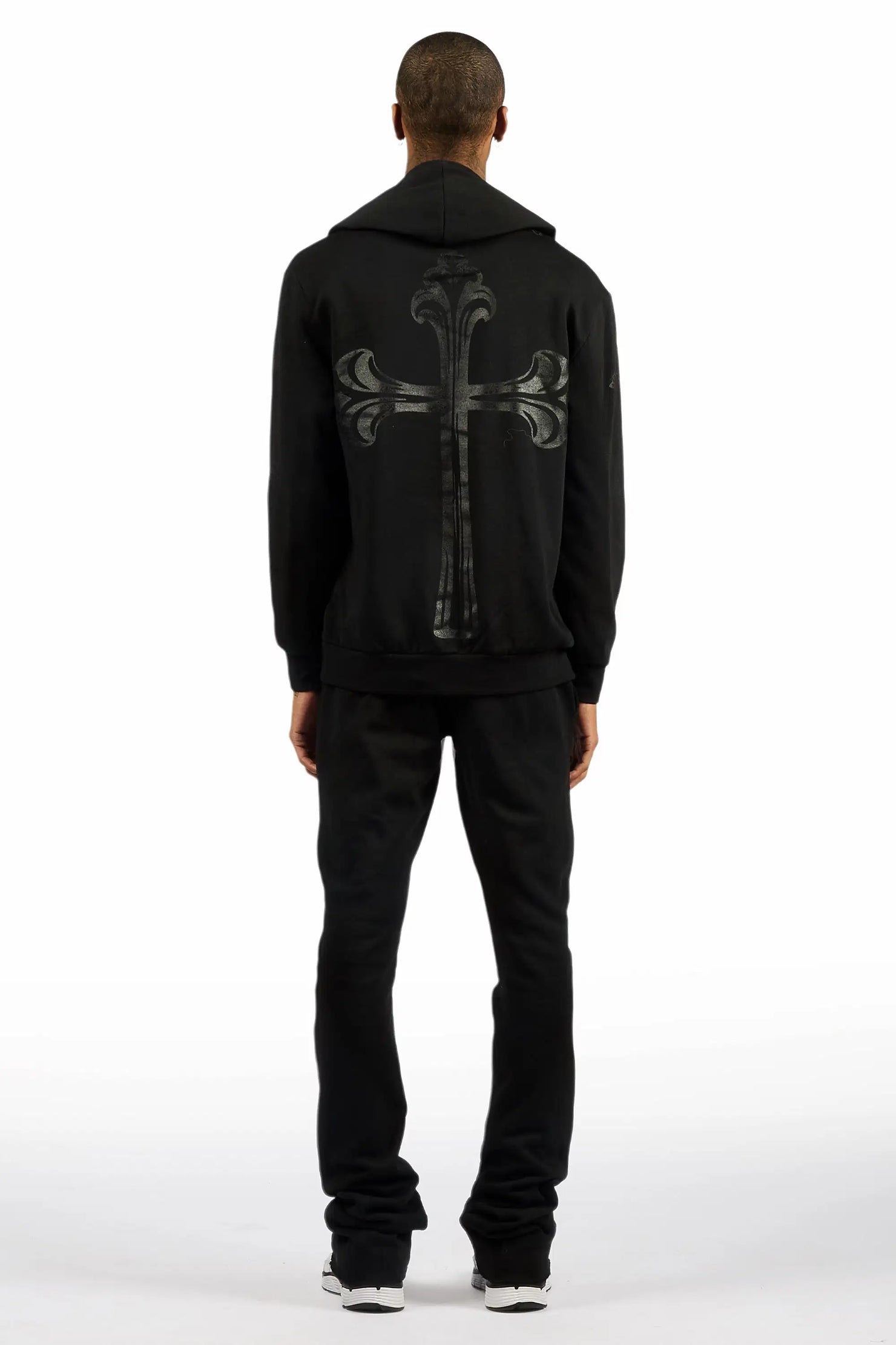 Michael Black/Black Hoodie/Stacked Flare Track Set