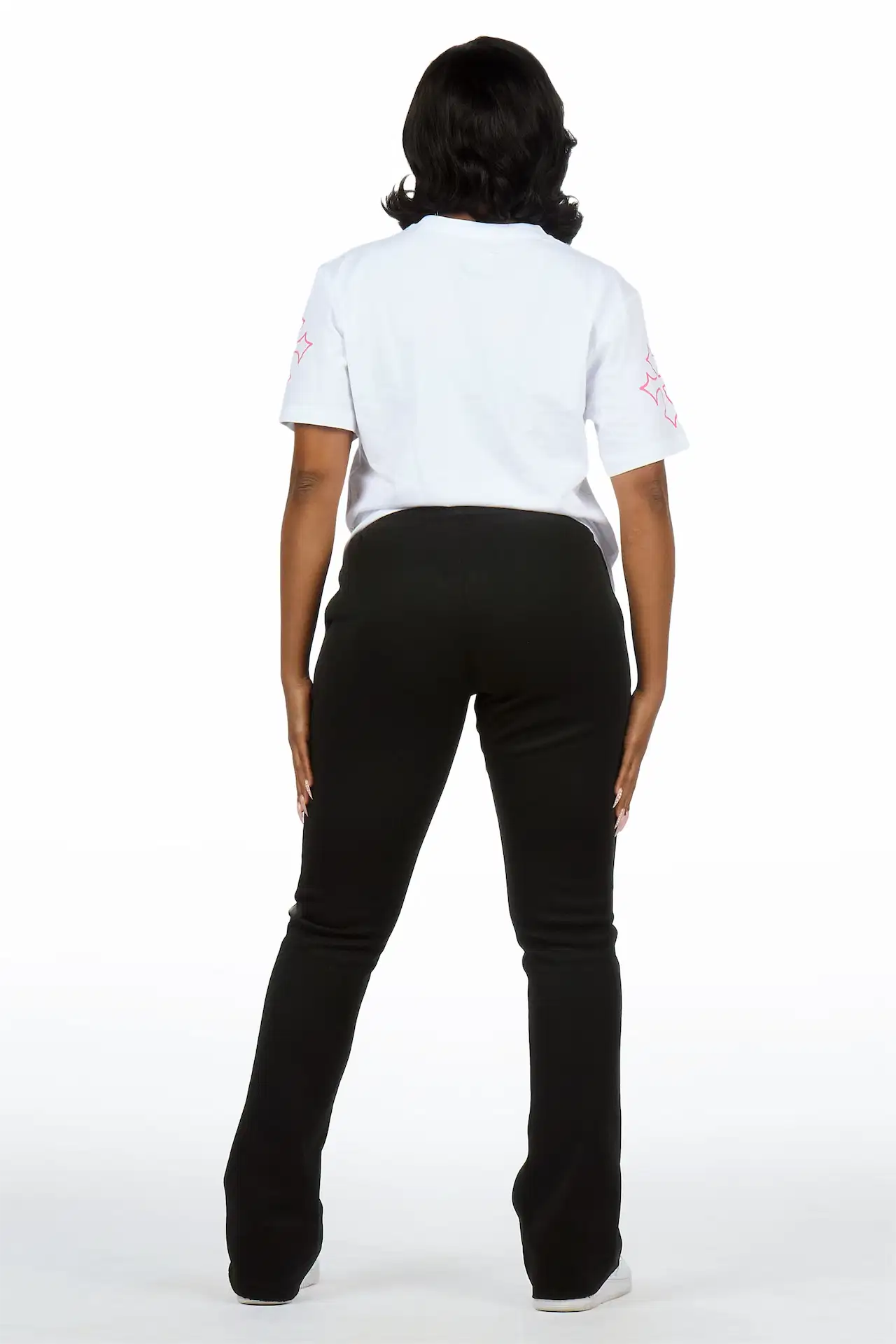 Deshunique White/Black T-Shirt Stacked Track Set