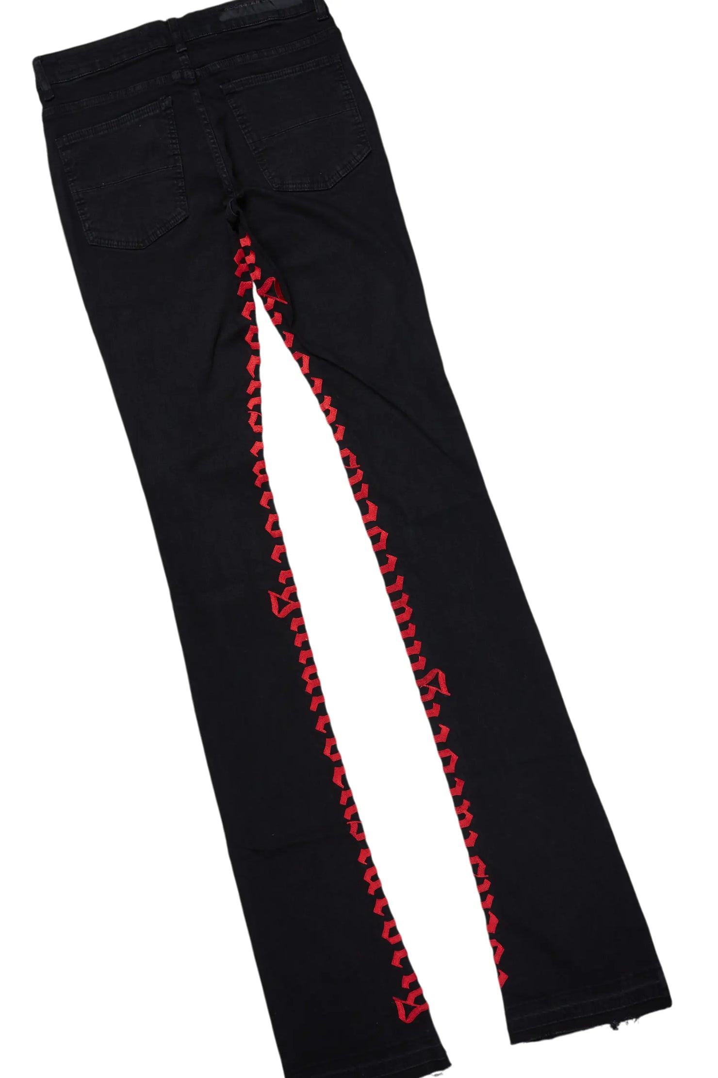 Karlo Red Hoodie/Super Stacked Flare Jean Bundle