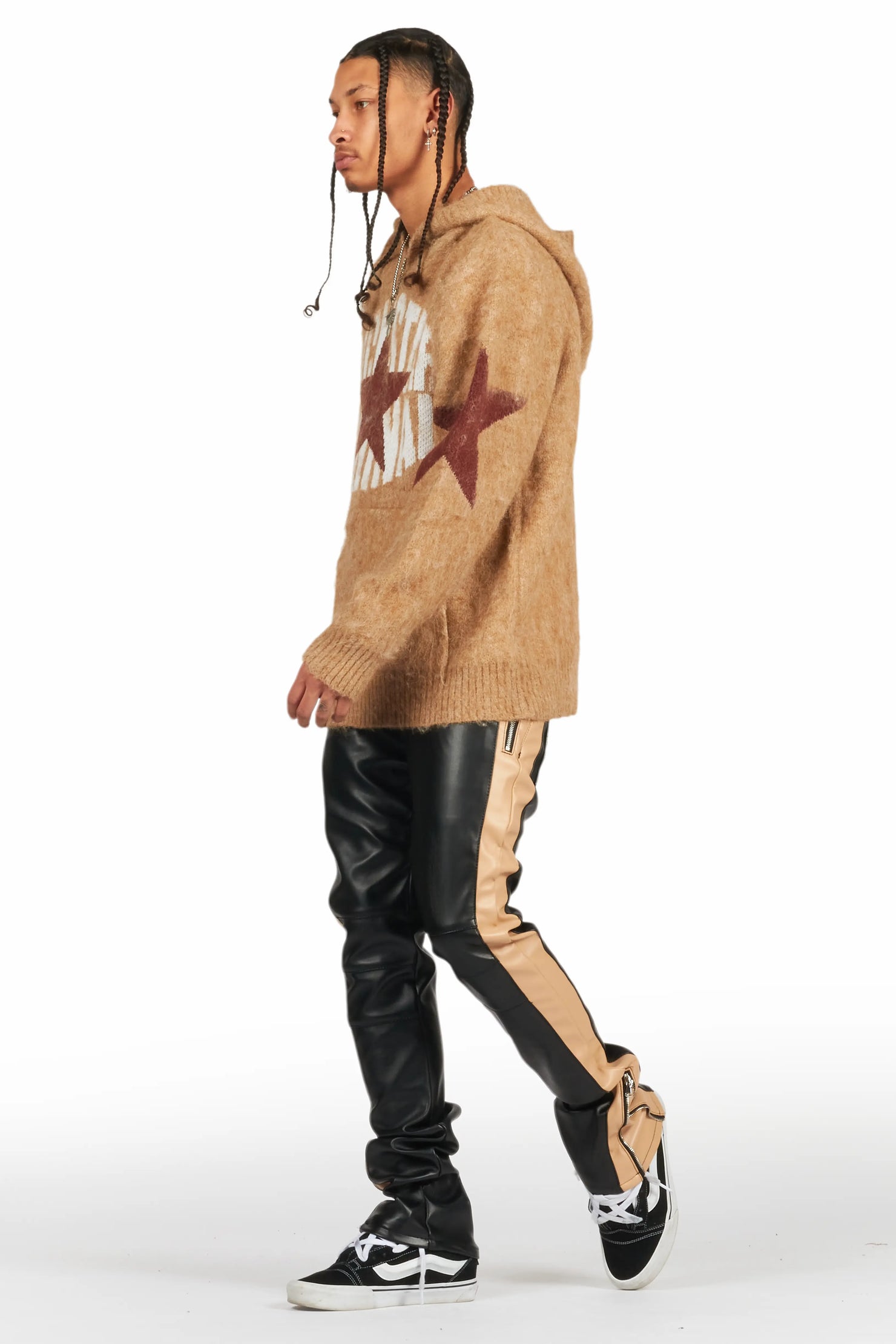 Play Boy Black/Beige Skinny Faux Leather Fit Jean