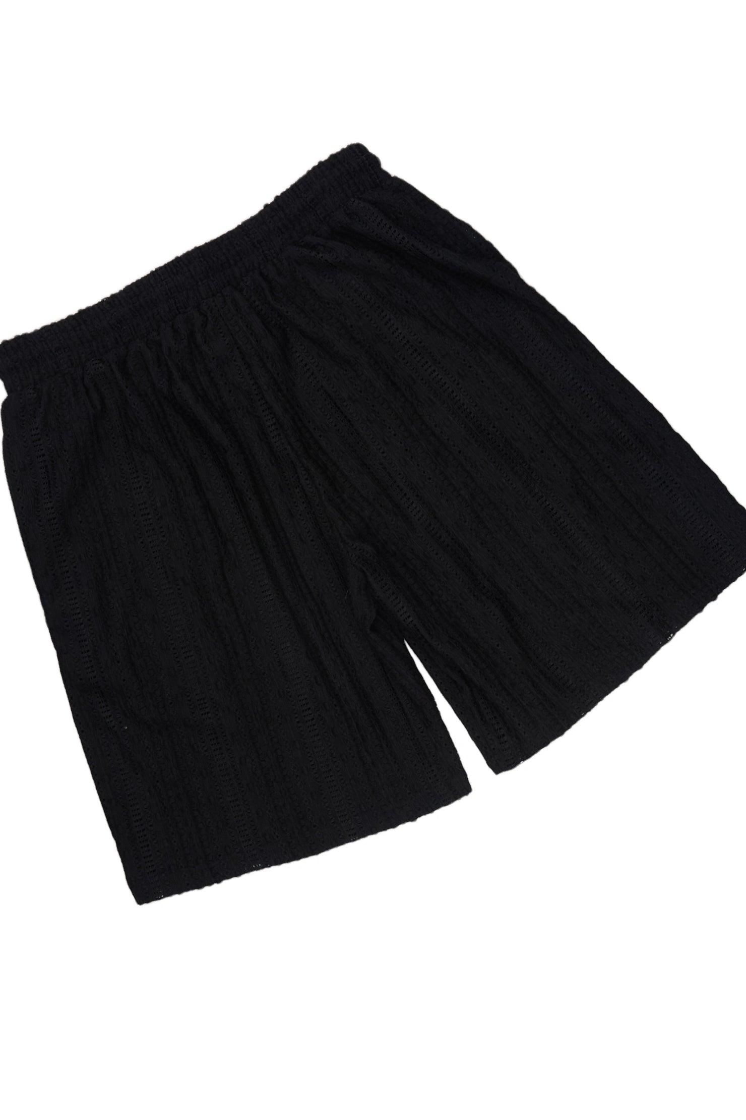 Zyaire Black Button Down Shirt/Short Set