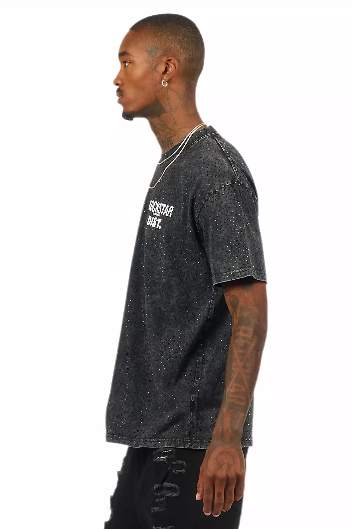 Lake Black Graphic Rhinestone T-Shirt