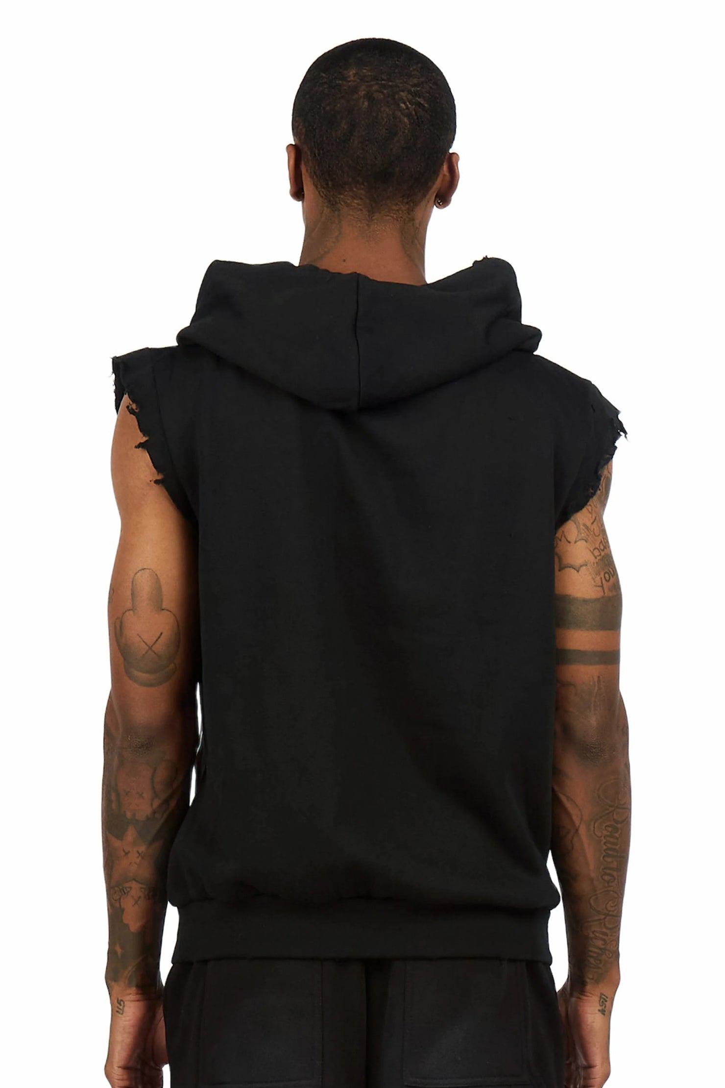 Mavrix Black Cut Sleeve Hoodie