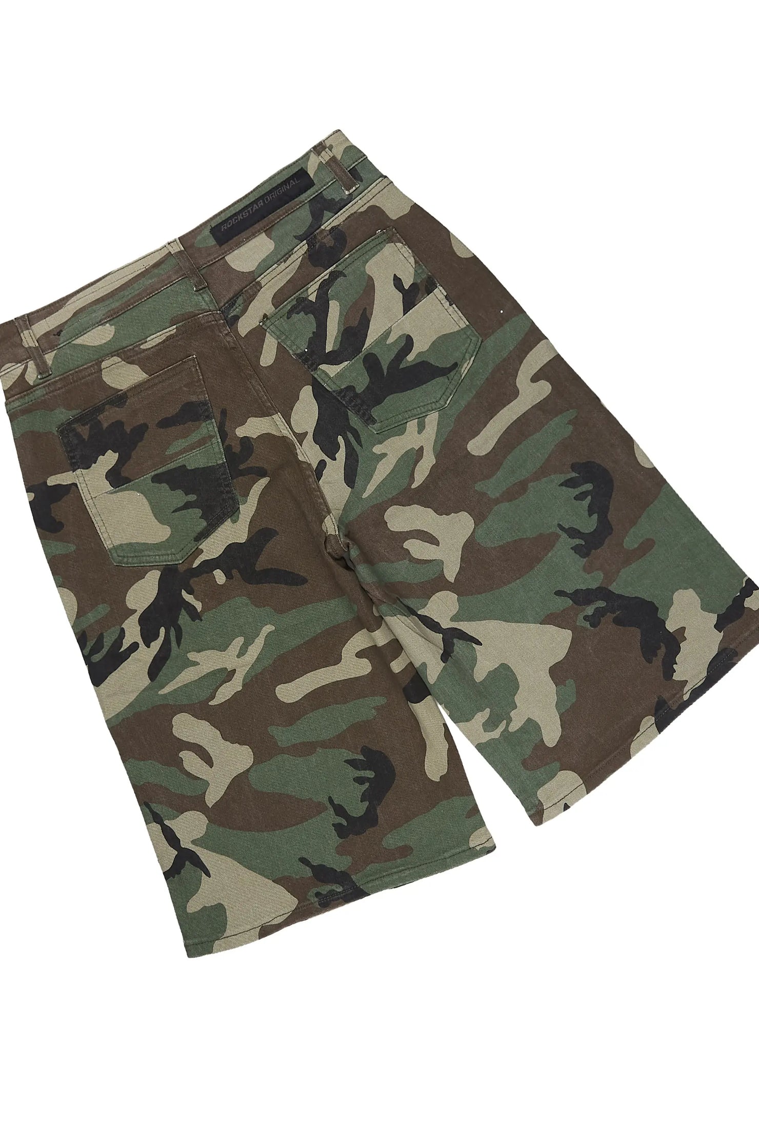 Clemente Camo Rhinestone Button Down Shirt Jort Set