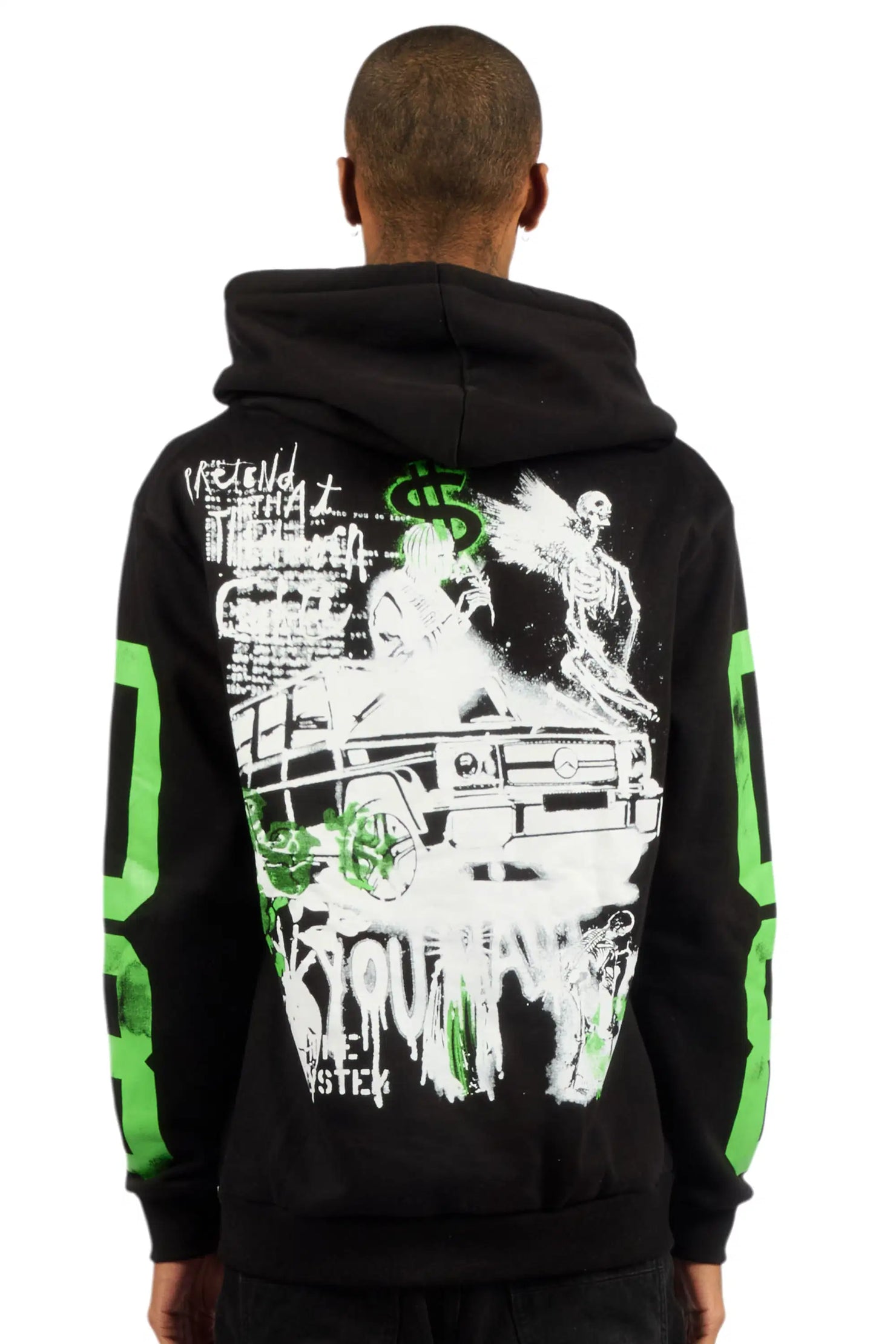 Grill Black/Green Graphic Relaxed Hoodie