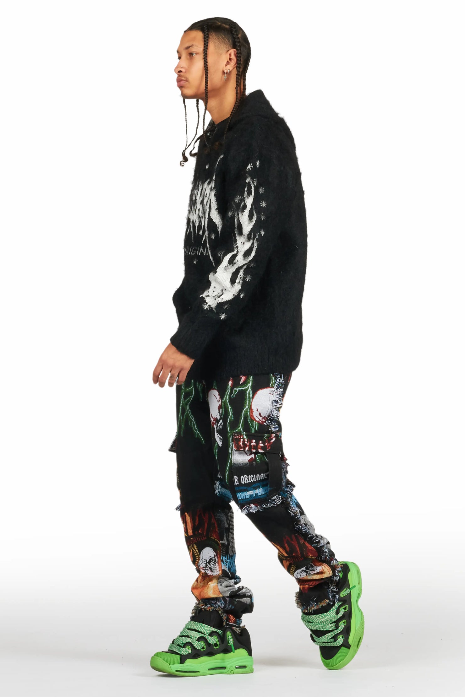 Zarin Black/Multi Tapestry Slim Fit Jean