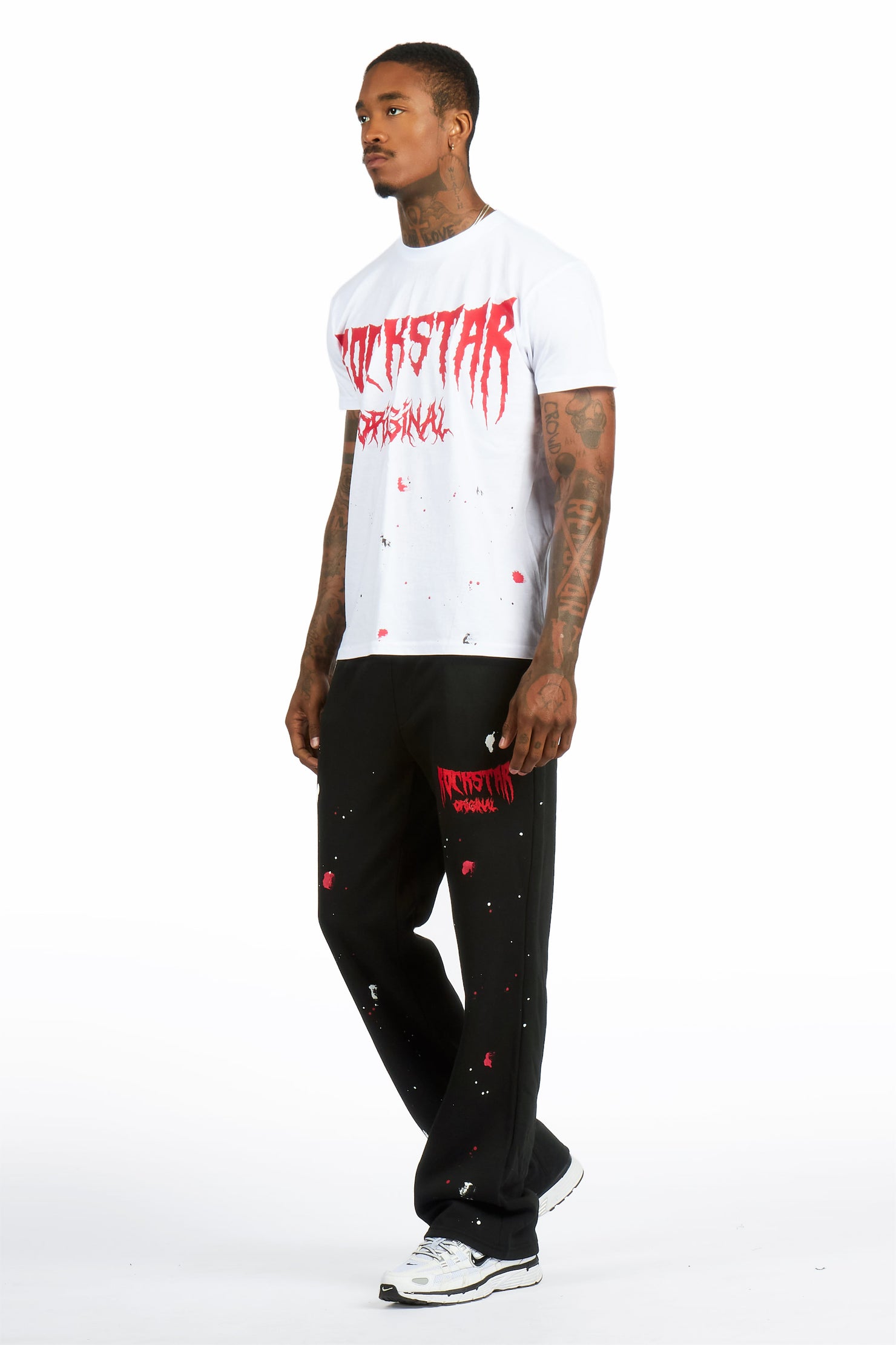 Twinkle White/Red T-Shirt/Relaxed Track Set
