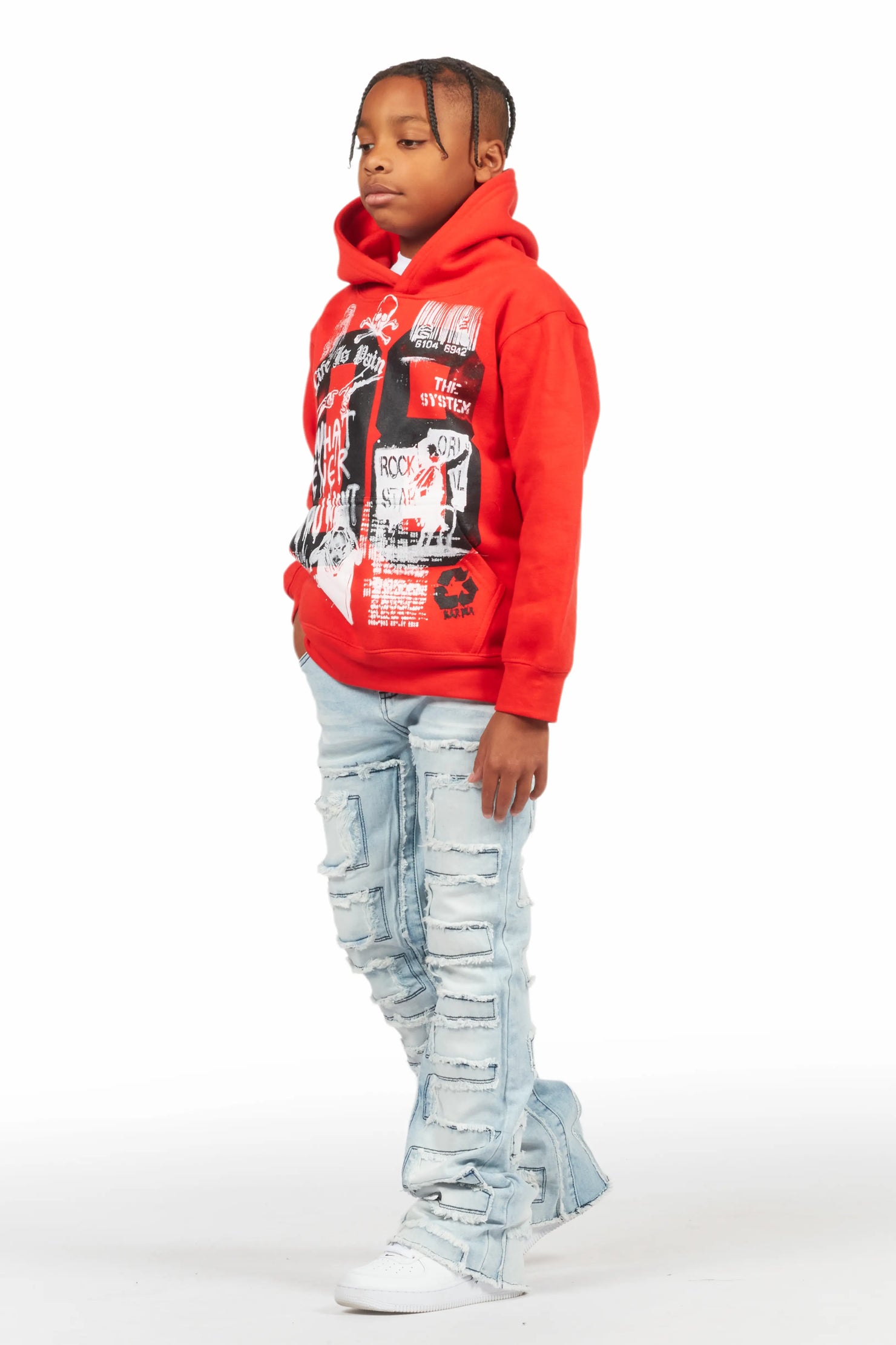 Boys Shake Blue Stacked Flare Jean