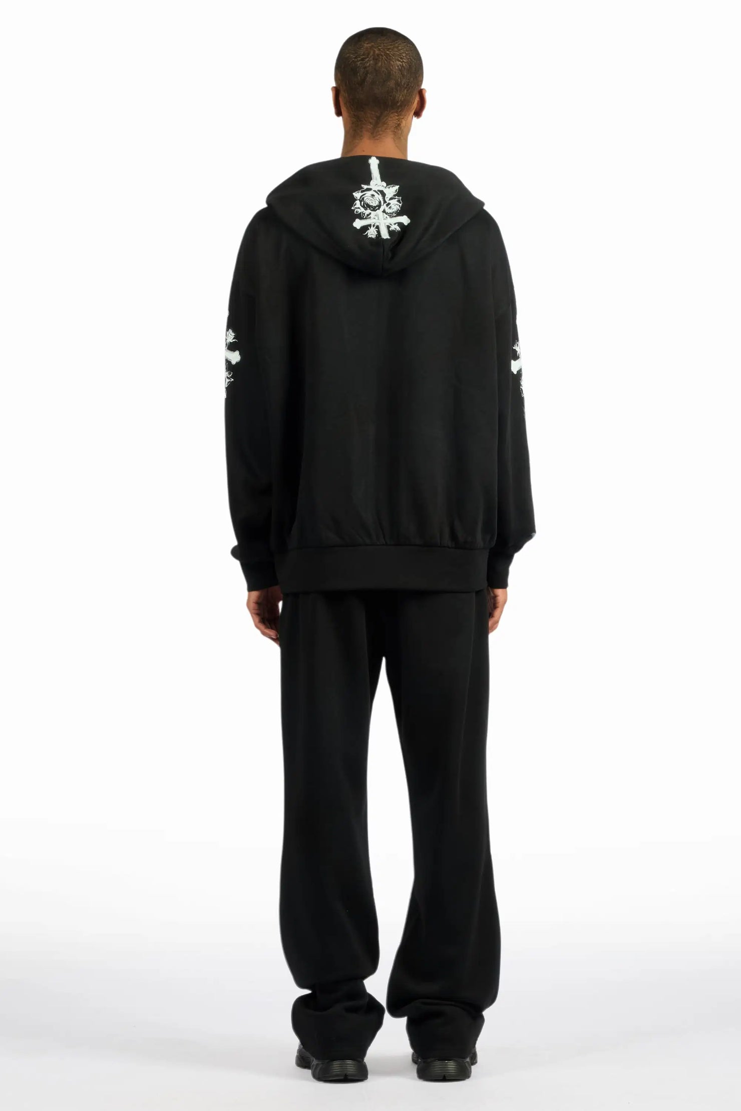 Blasted Black/White Hoodie/Baggy Pant Track Set