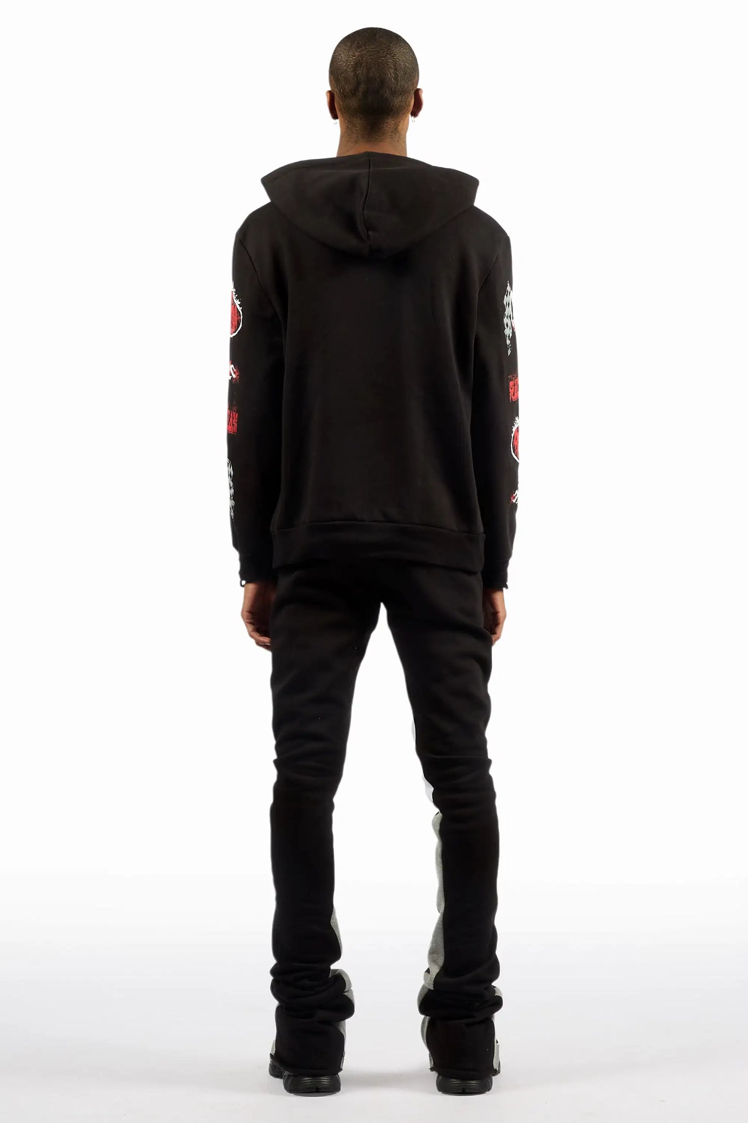 Oryen Black/Red Hoodie/Super Stacked Track Set