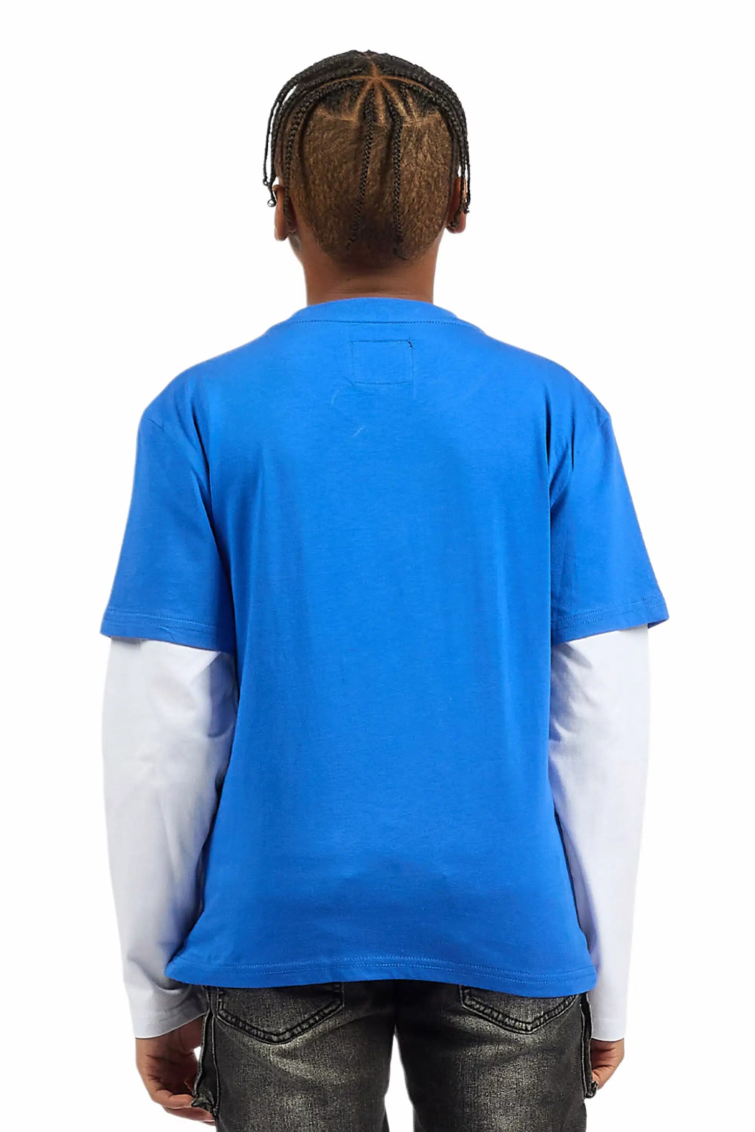 Boys Monit Royal/White Double Layer Graphic T-Shirt
