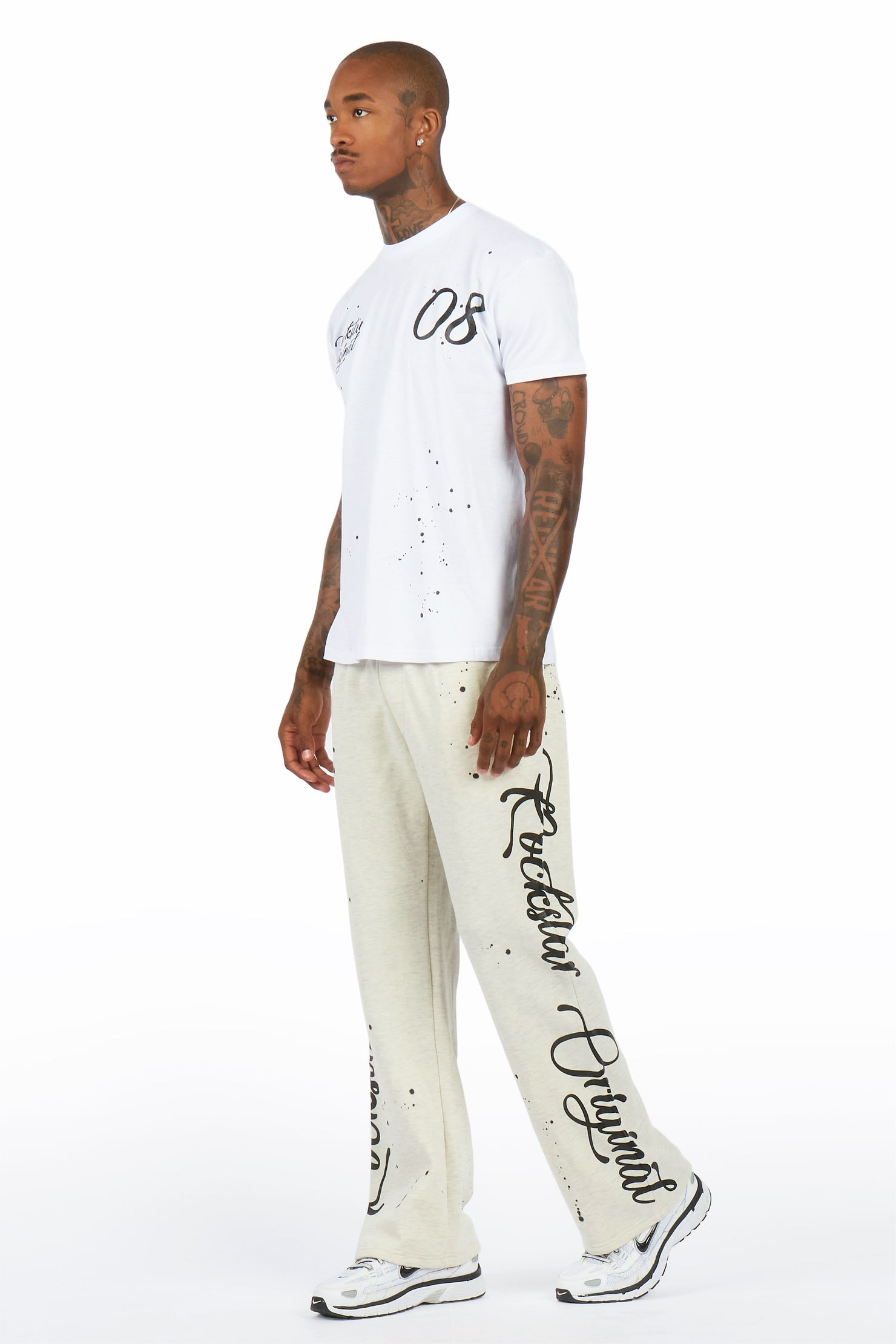 Hanif White/Light Oatmeal T-Shirt/Relaxed Track Set