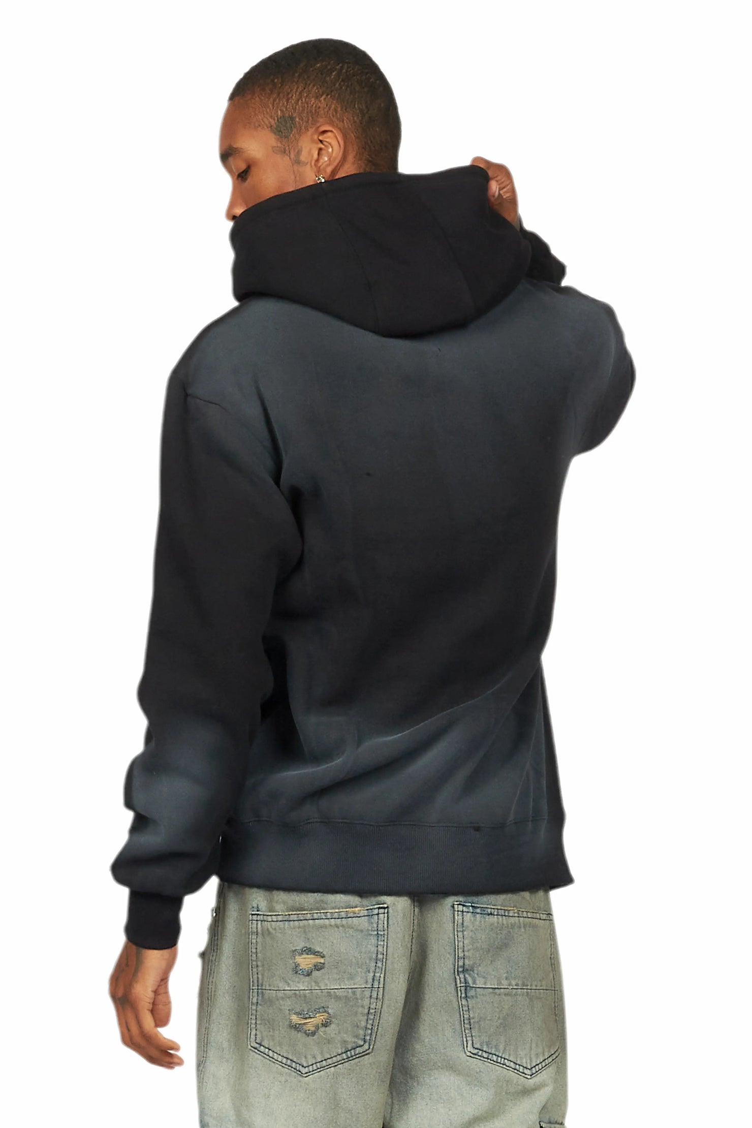 Baki Black Distressed Hoodie