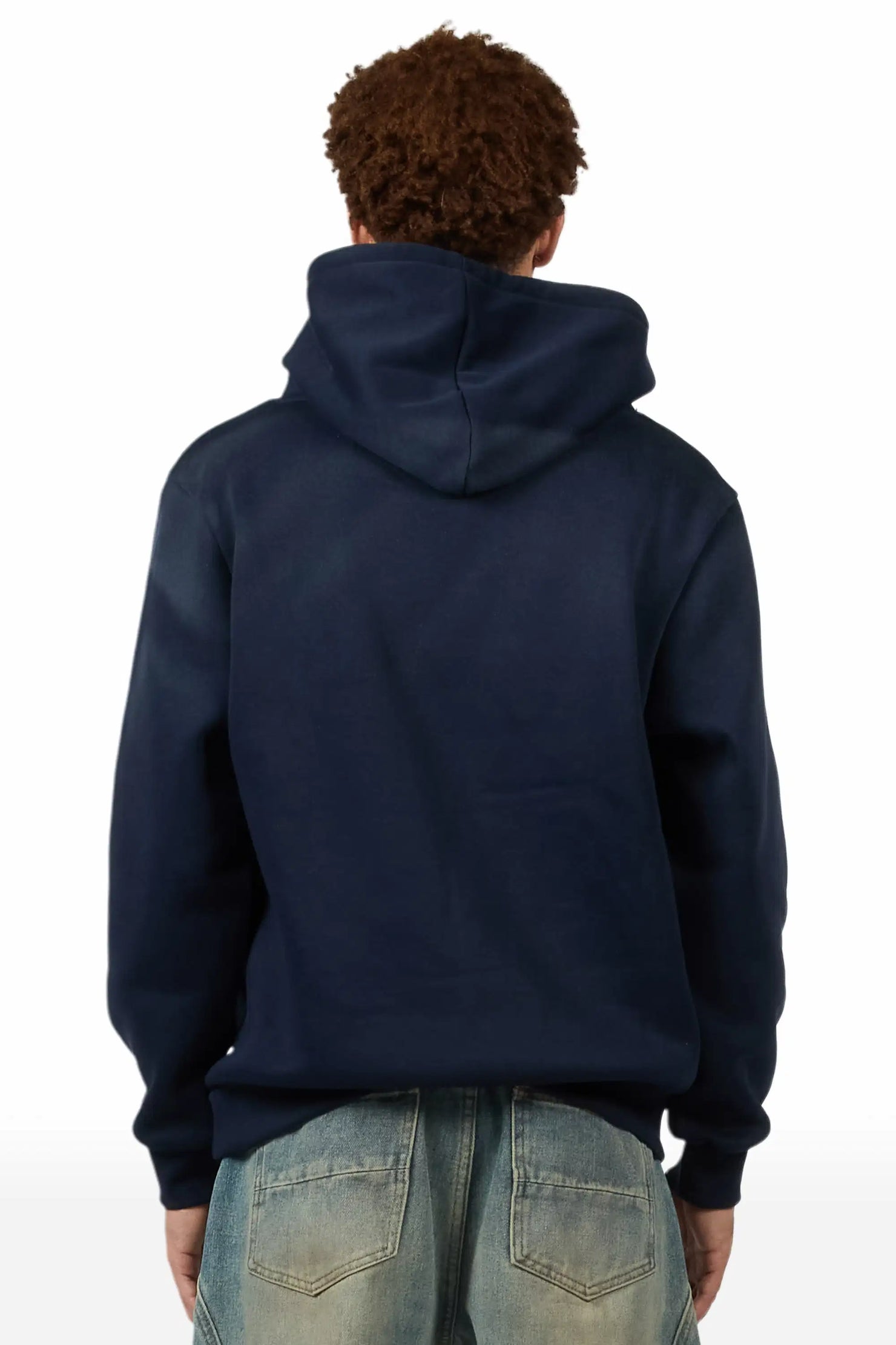 Rockstar Art Dist. Navy Graphic Relaxed Hoodie