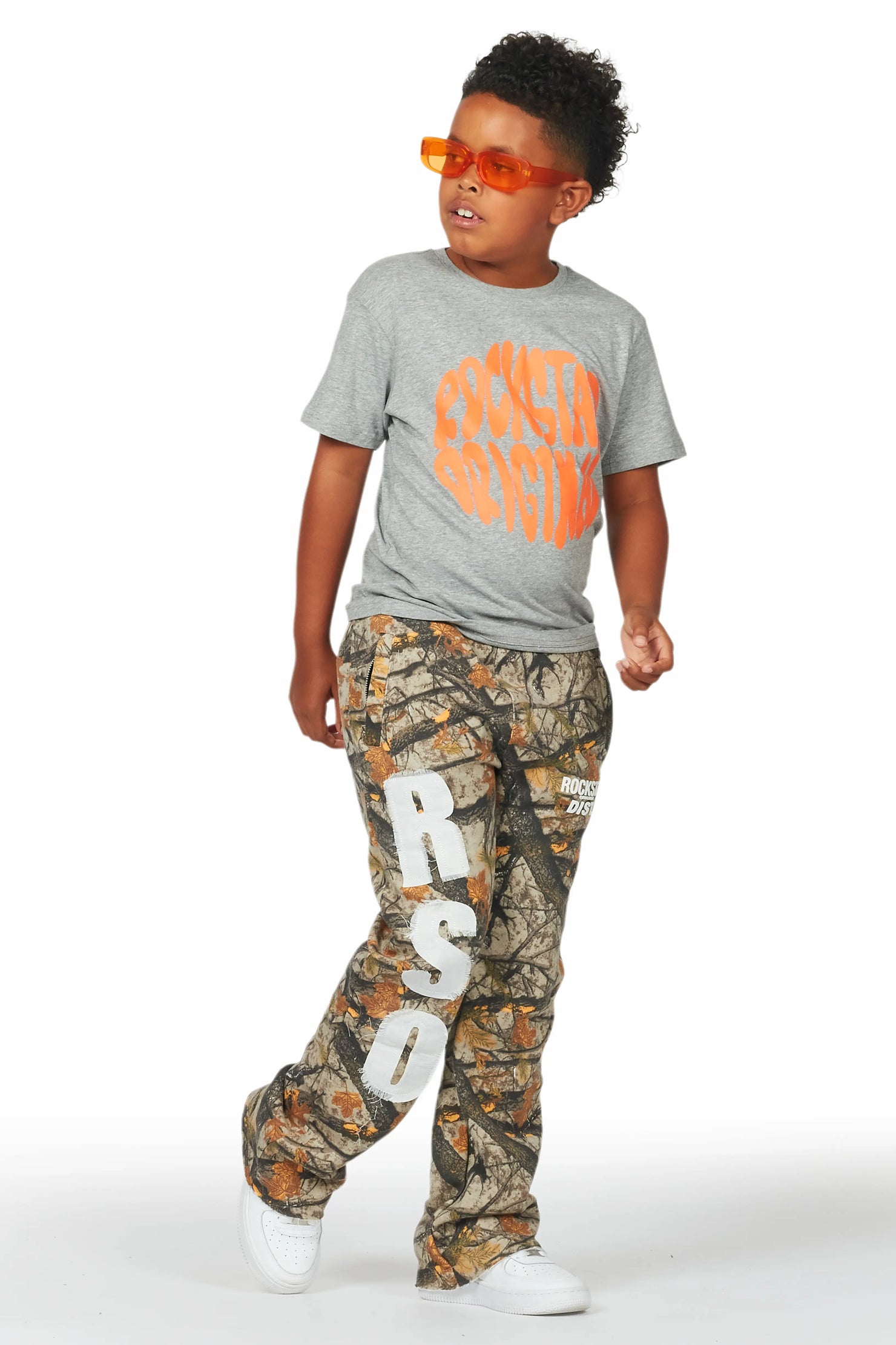 Boys Bansi Tree Camo Stacked Trackpant