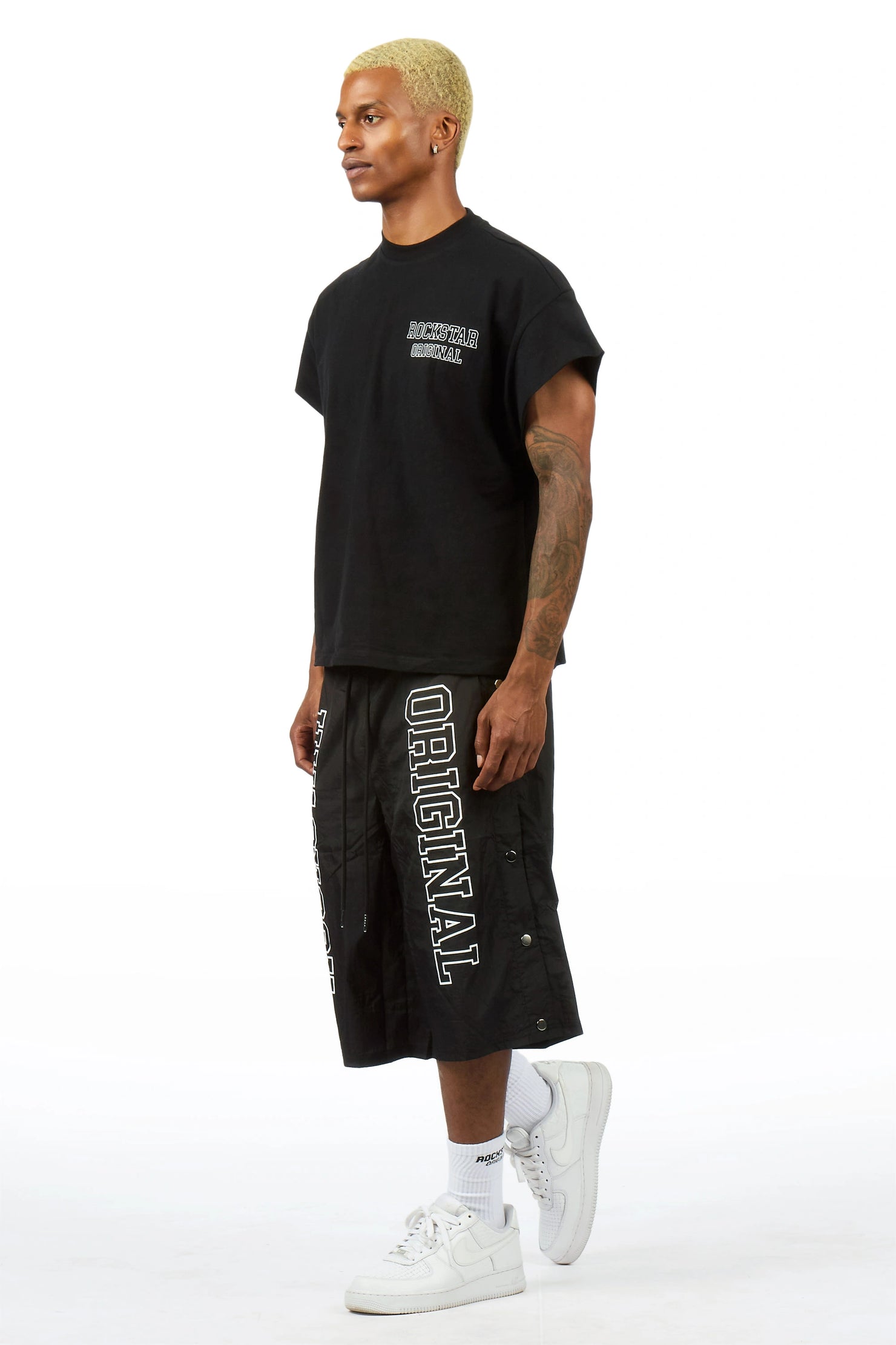 Lusent Black Muscle Tee/Jort Set