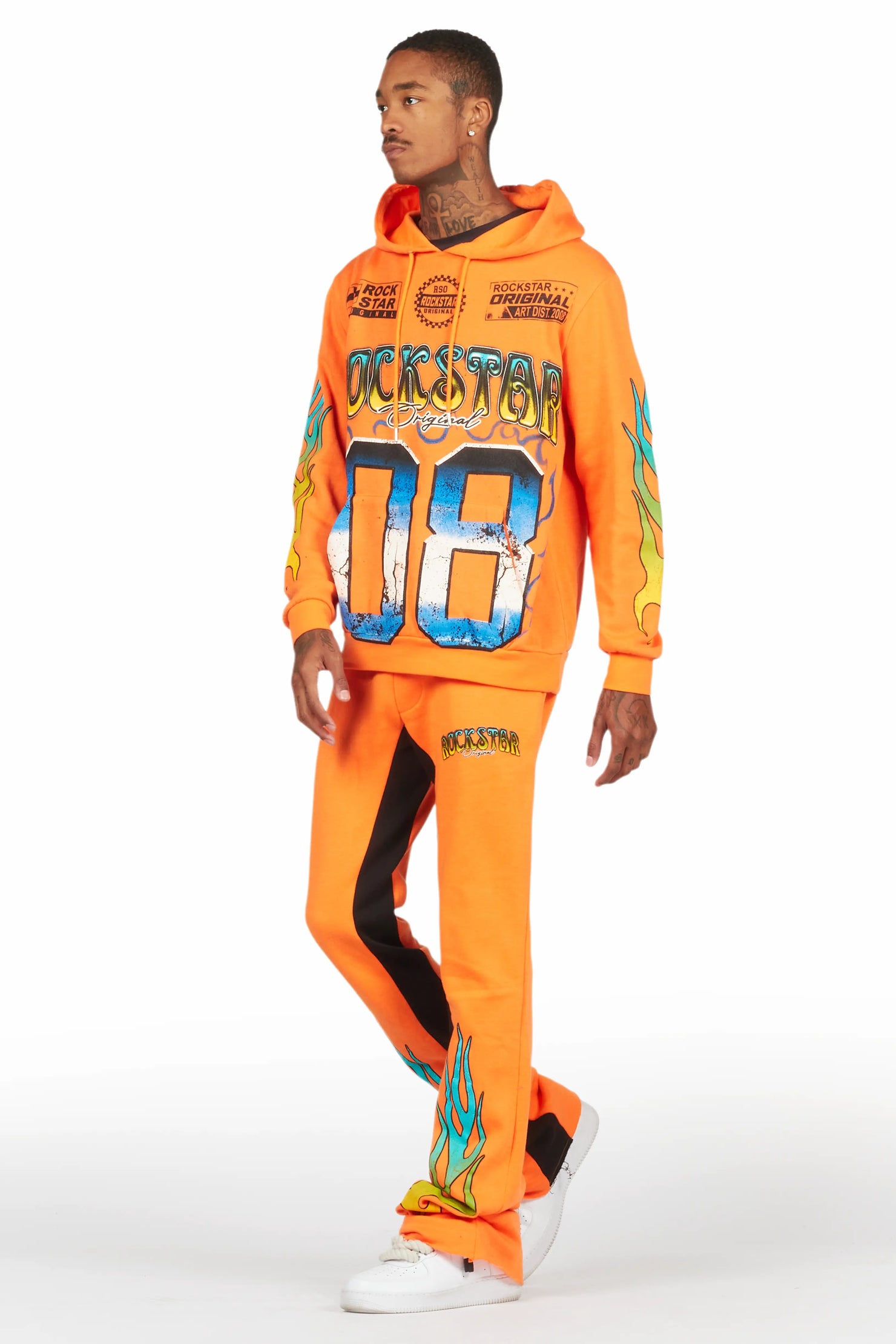 Quito Orange Hoodie/Baggy Track Pant Set