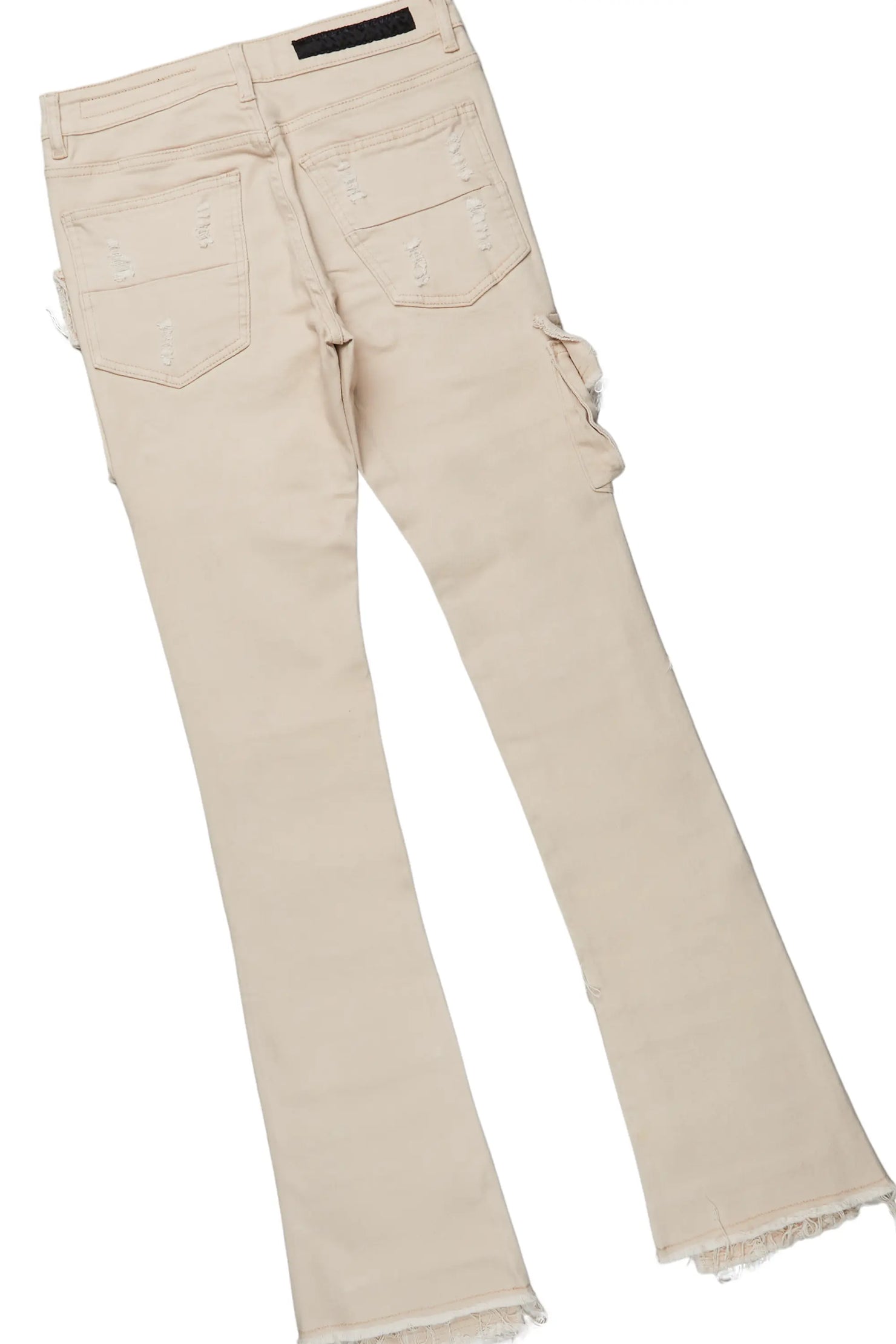 Lake Black T-Shirt & Zander Beige Stacked Flare Jean