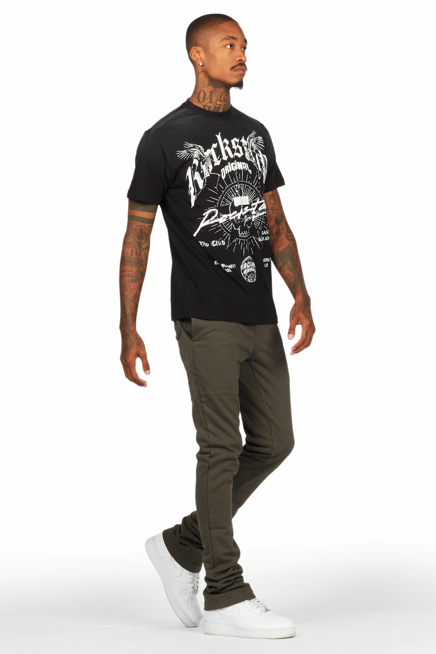 Tally Black T-Shirt/Stacked Track Set