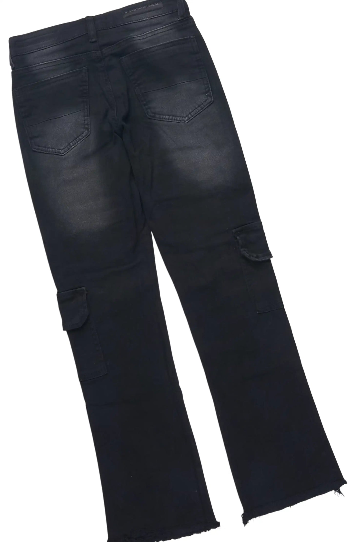Boys Beau Black Hoodie & Kade Black Stacked Jean Set