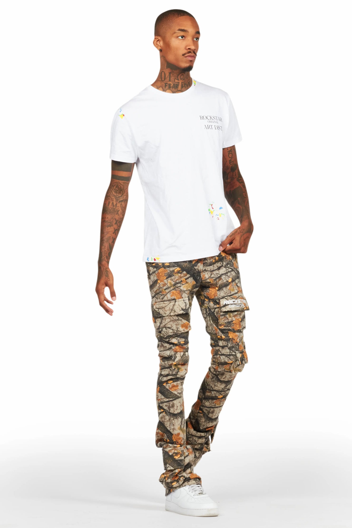 Connor Tree Camo Stacked Flare Track Pant
