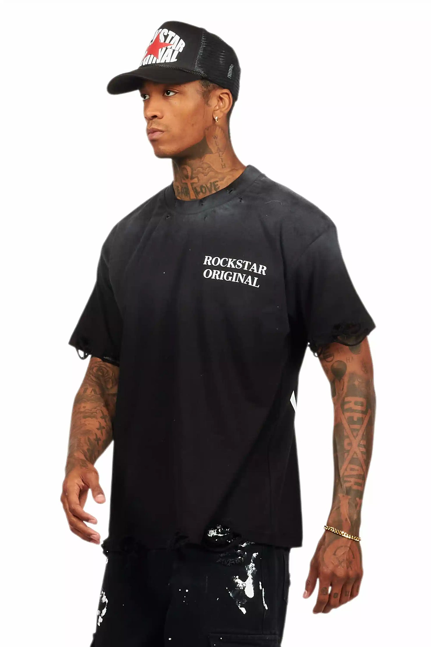 Drako Black Oversized Graphic T-Shirt