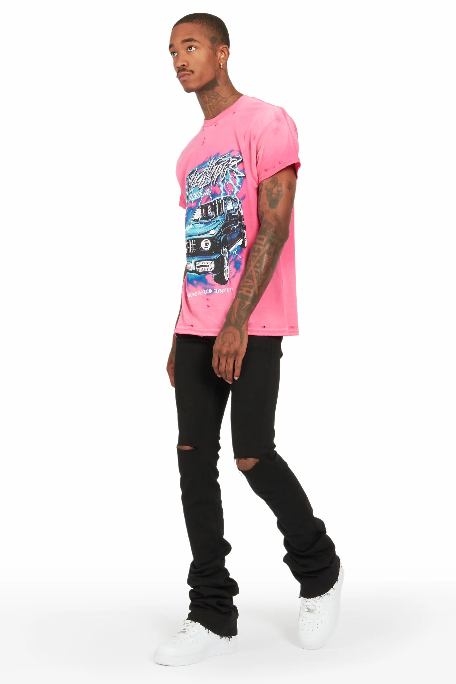 Aali Black Super Stacked Flare Jean