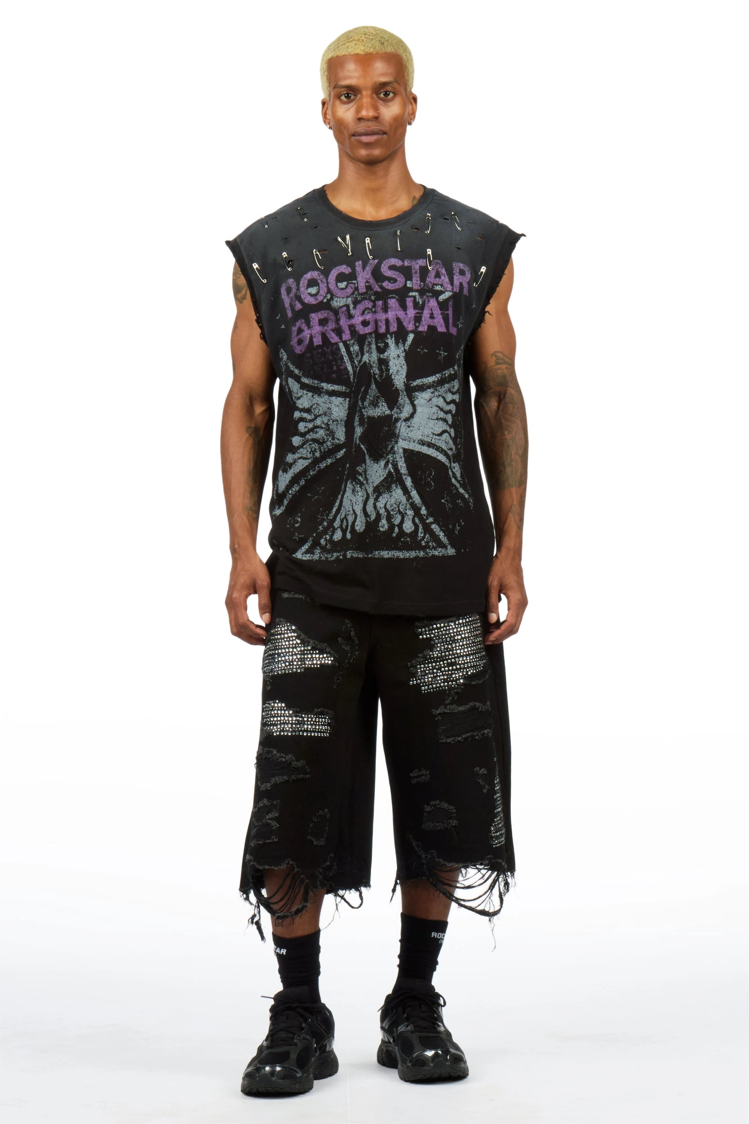 Mathey Black Rhinestone Jort
