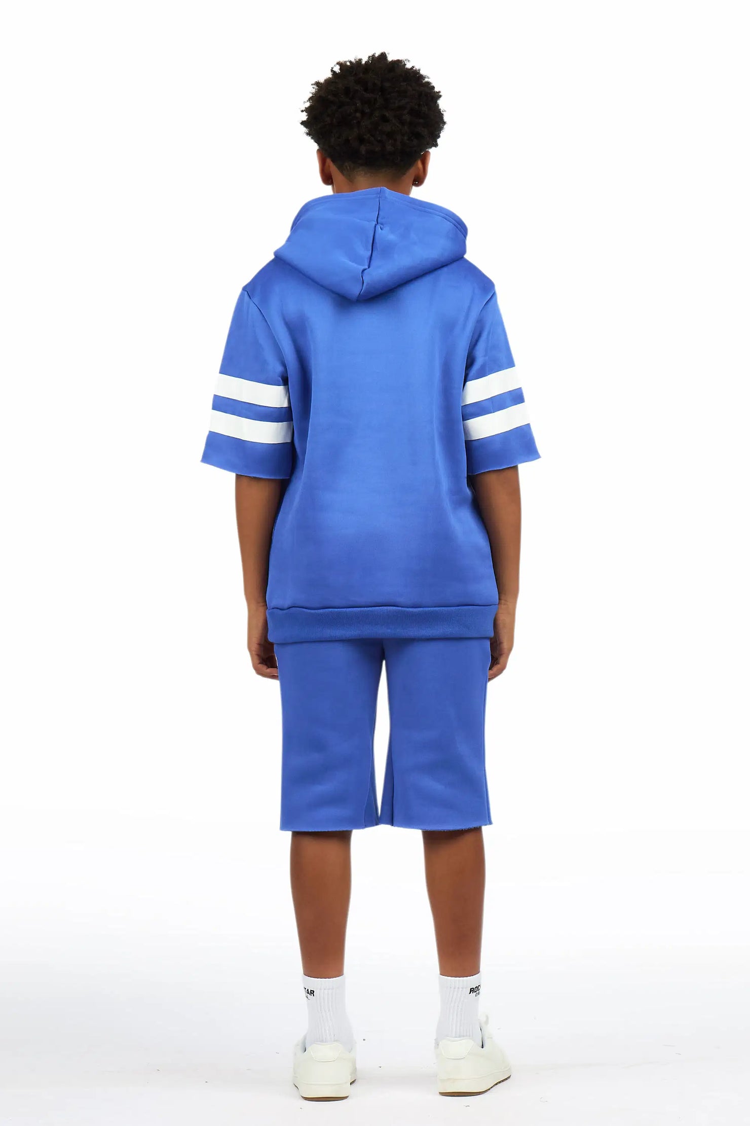 Boys Alik Royal Blue Hooded Fleece Short Set
