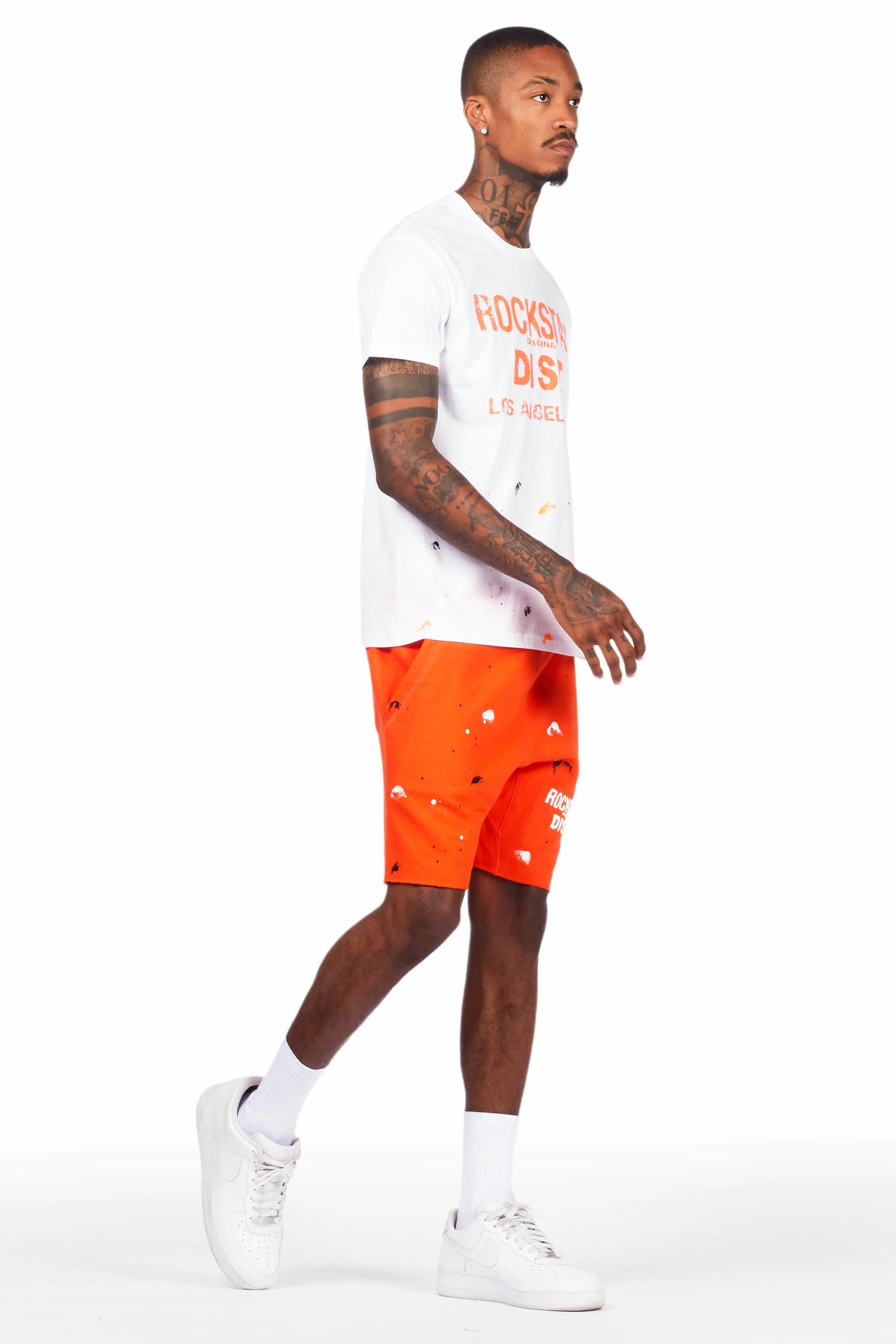 Scottie White/Orange Short Set