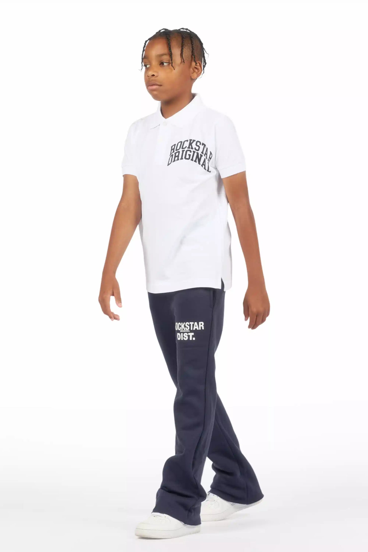 Boys Alpine Navy Stacked Trackpant