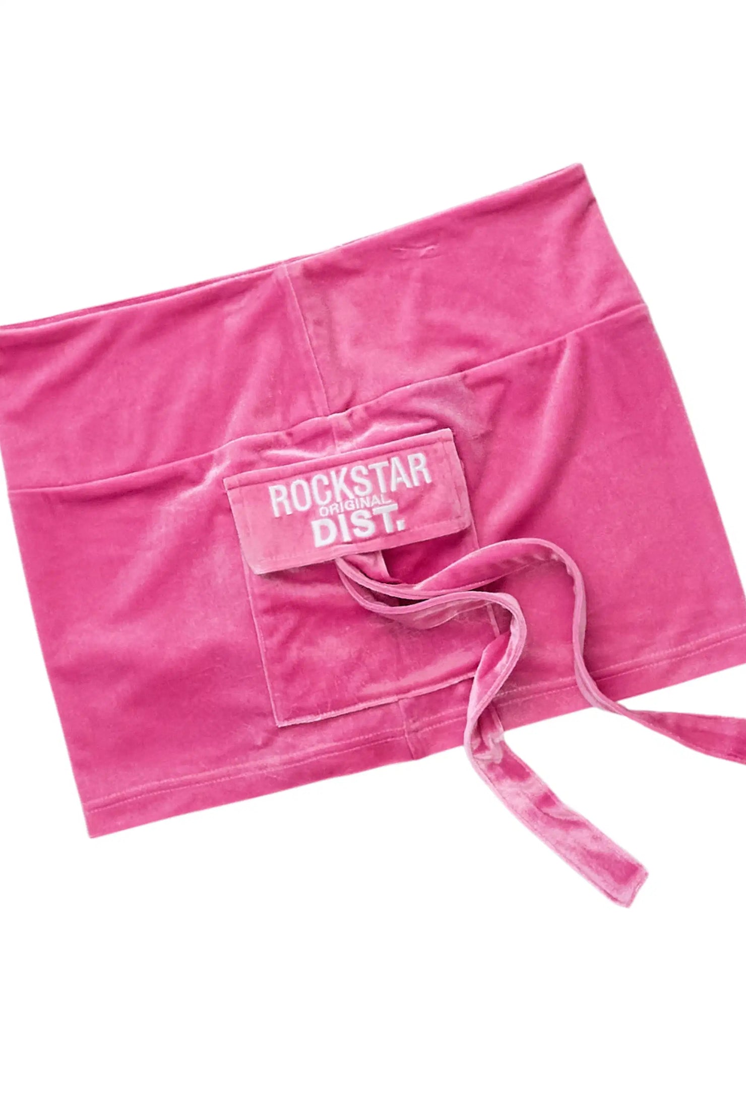 Tangela Pink Cargo Velour Skirt Set