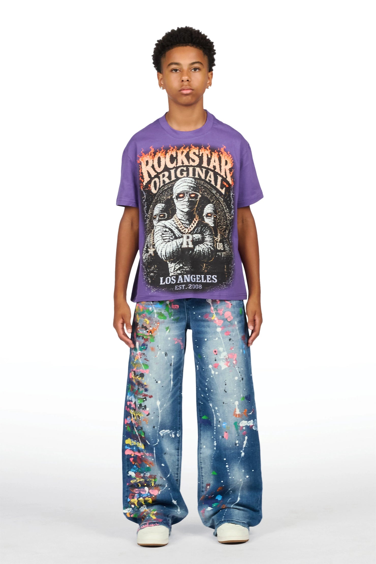 Boys Yazier Dark Blue Relaxed Fit Jean