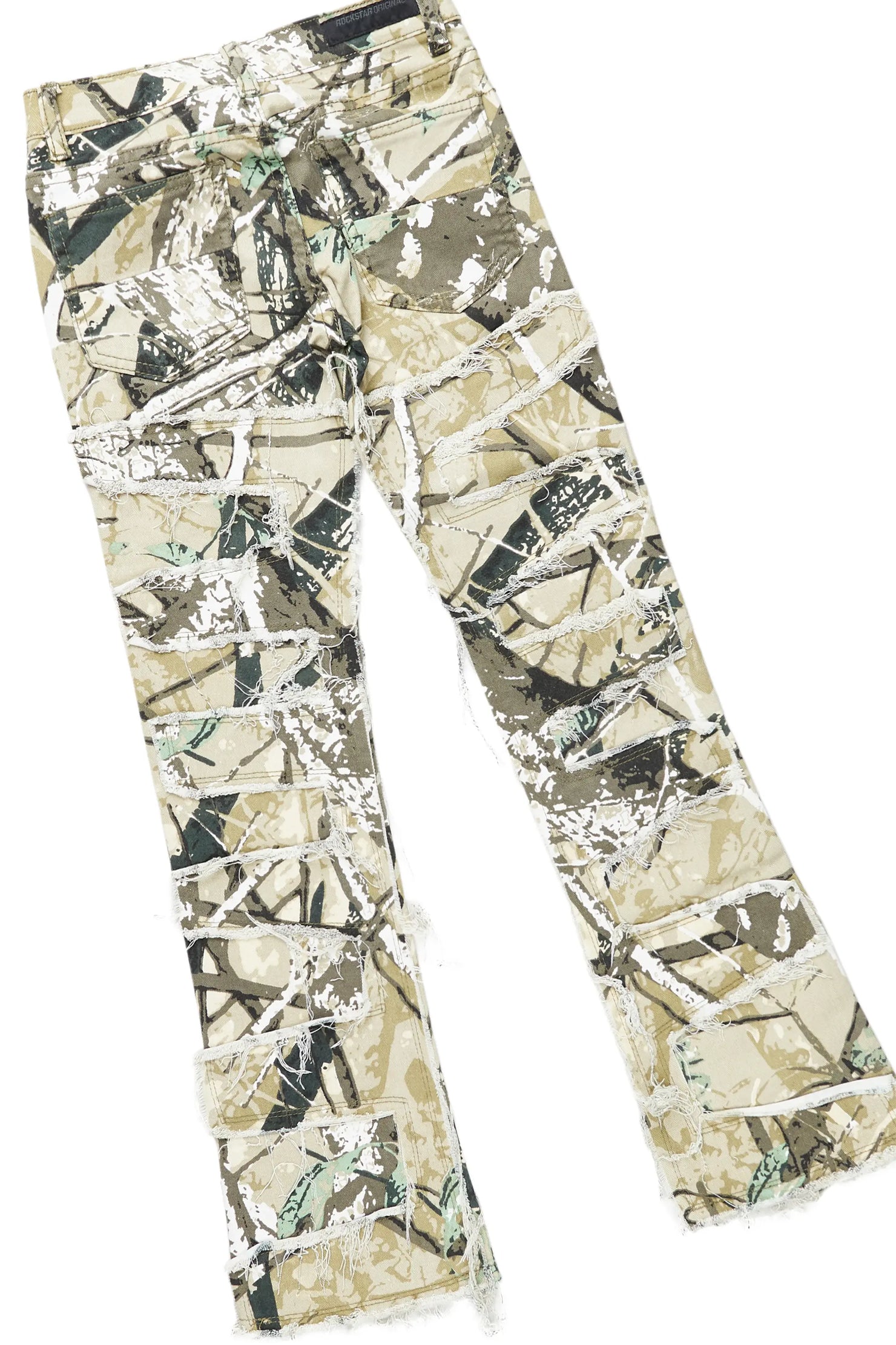 Boys Bobby Black Hoodie/Camo Stacked Flare Jean