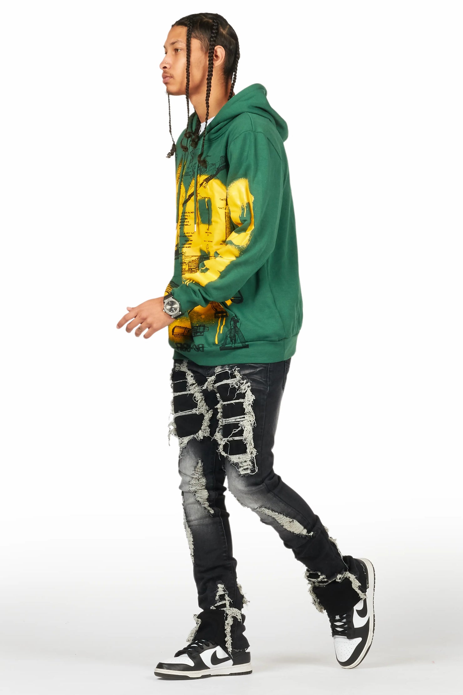 Nesta Green Graphic Hoodie