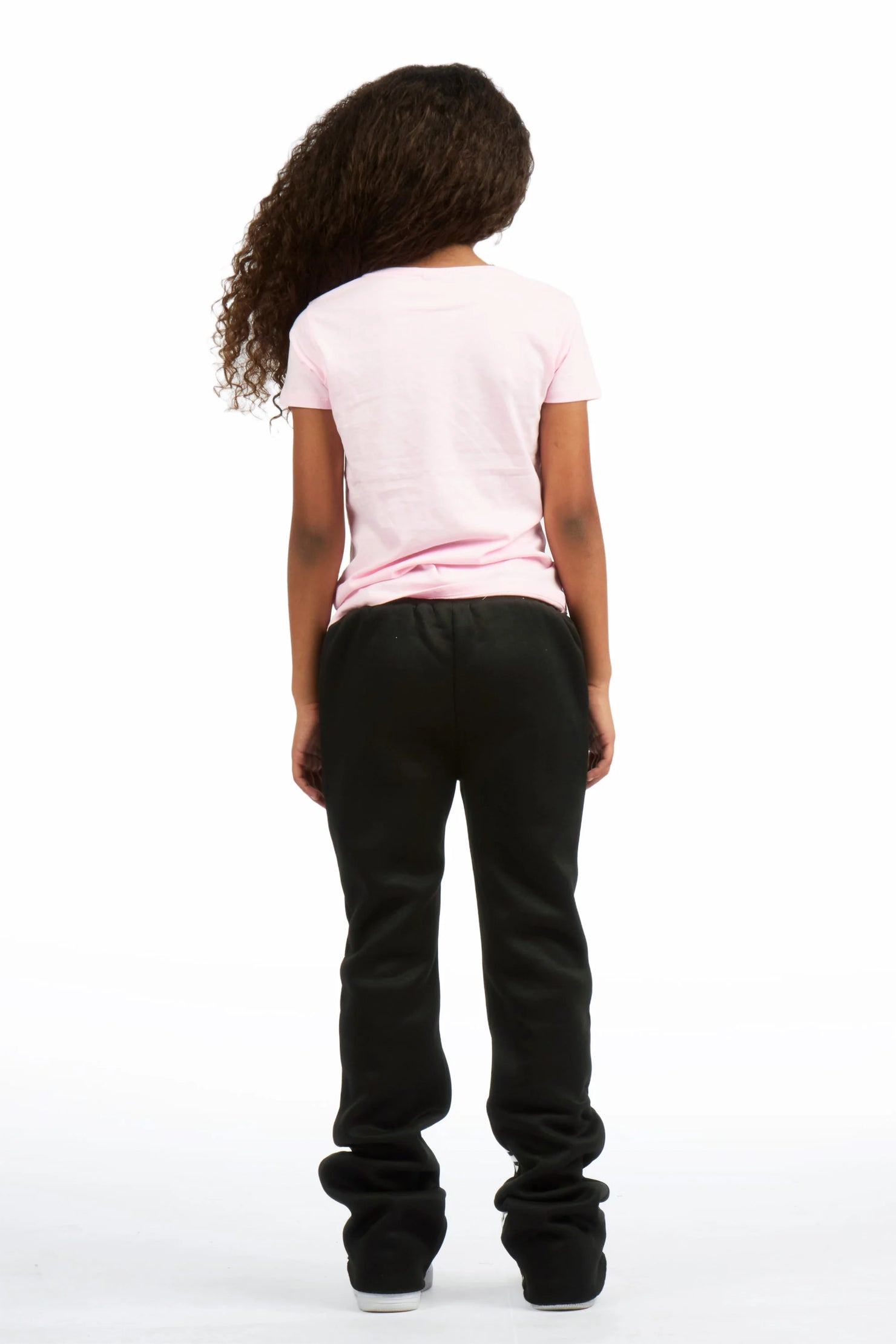 Girls Blakely Black Stacked Track Pant