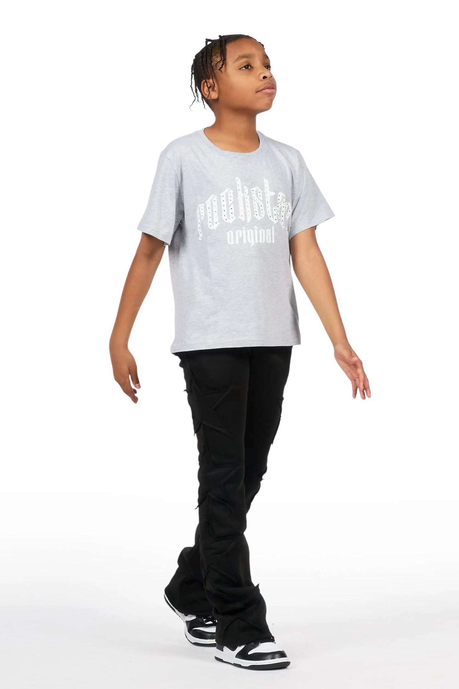 Boys Sinayah Black Baggy Track Pant
