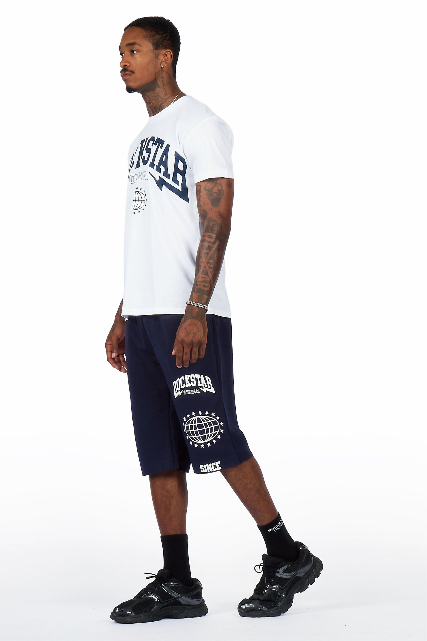 Stori White/Navy T-Shirt/Short Set