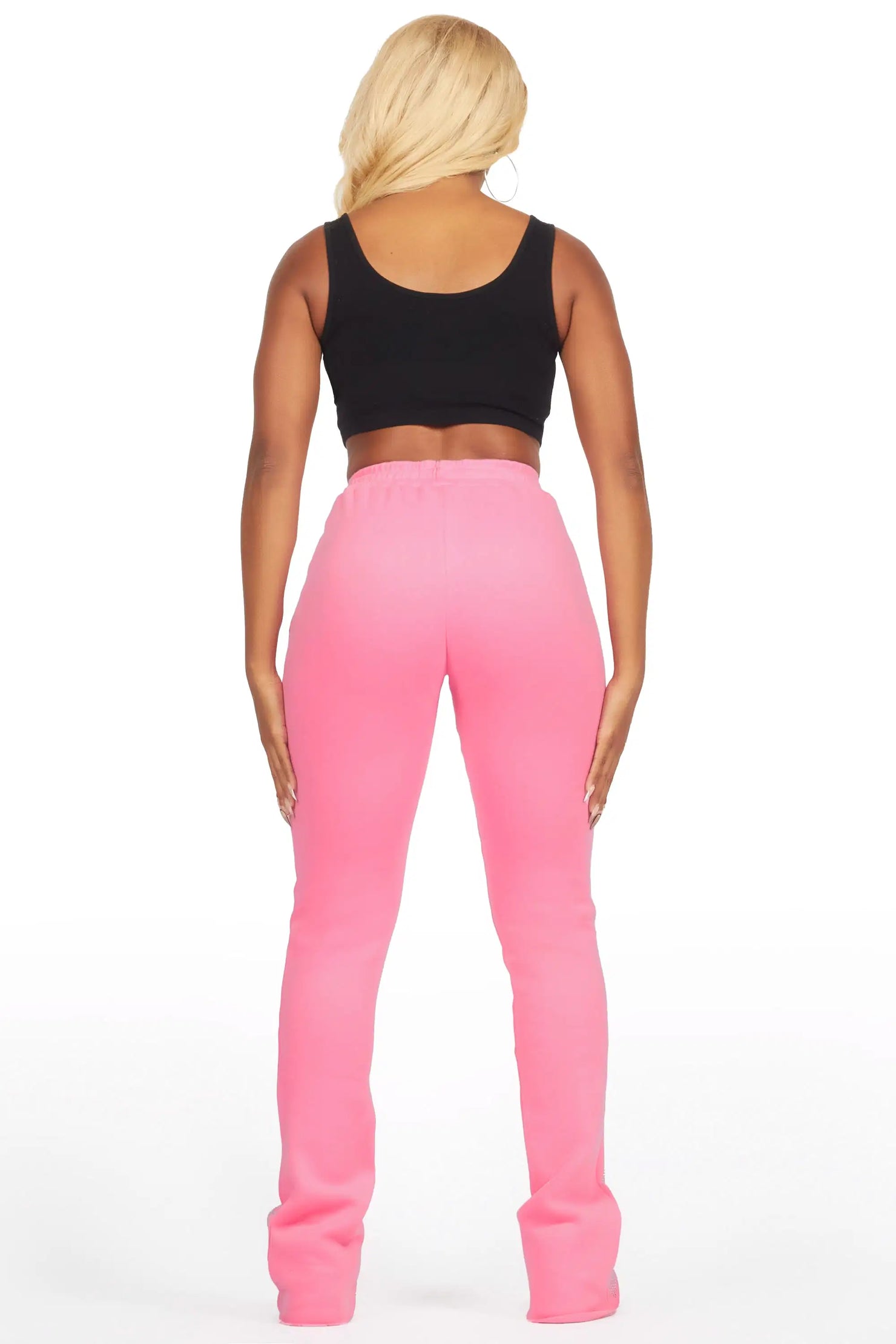 Anastesia Bubblegum Pink Stacked Track Pant