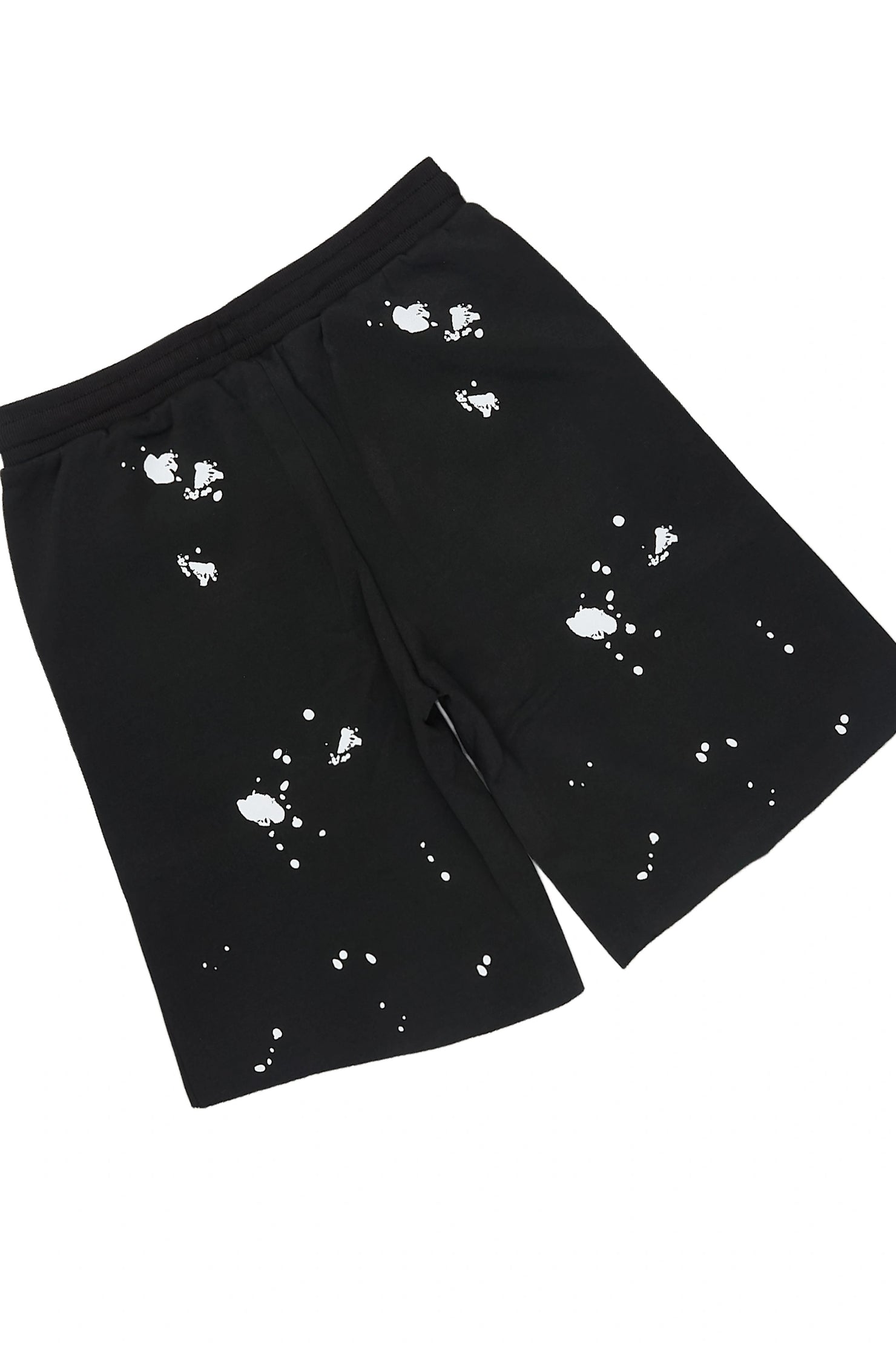 Boys Raffer Black Cut Off Hoodie Short Set
