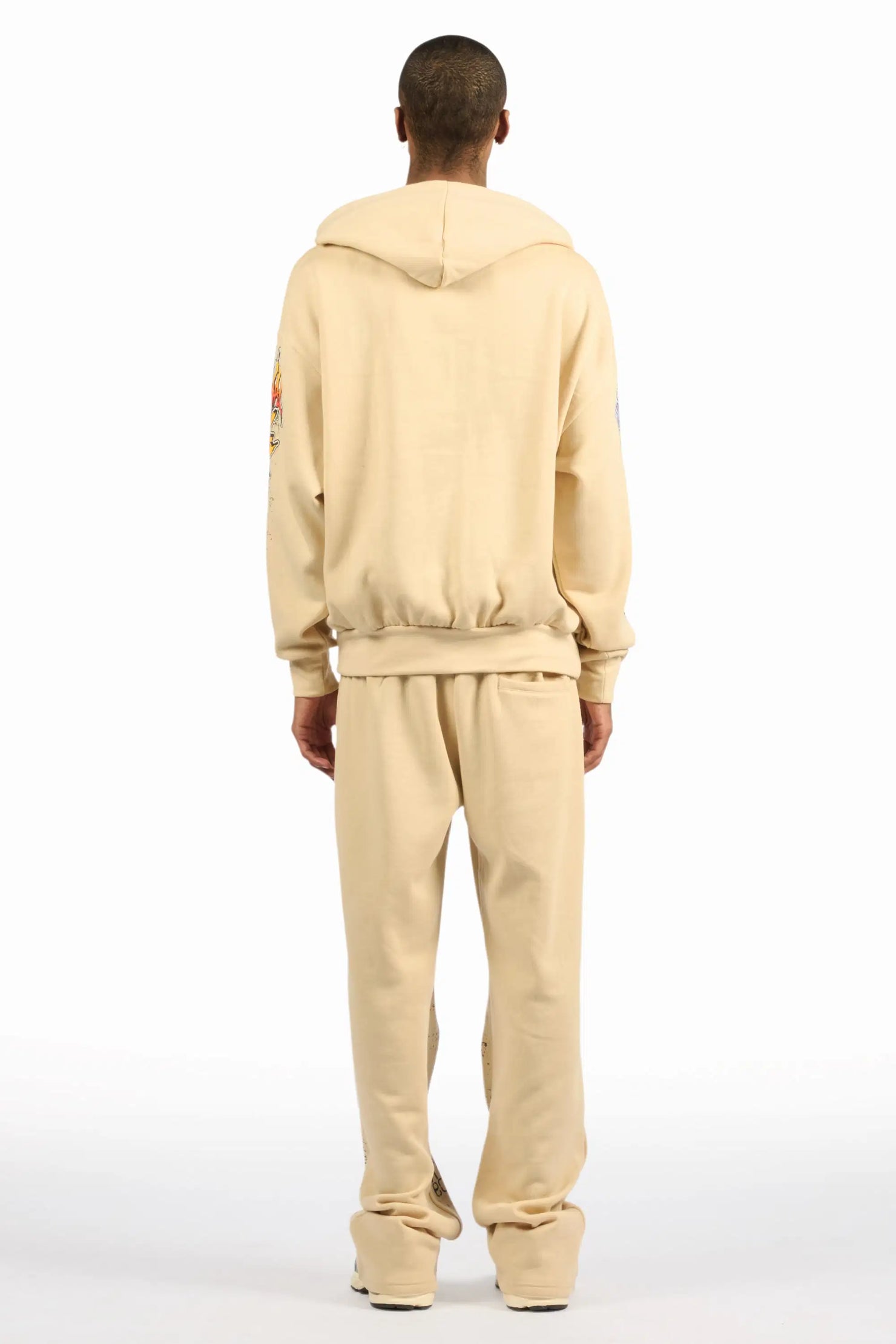 Zyver Beige Hoodie/Baggy Pant Track Set