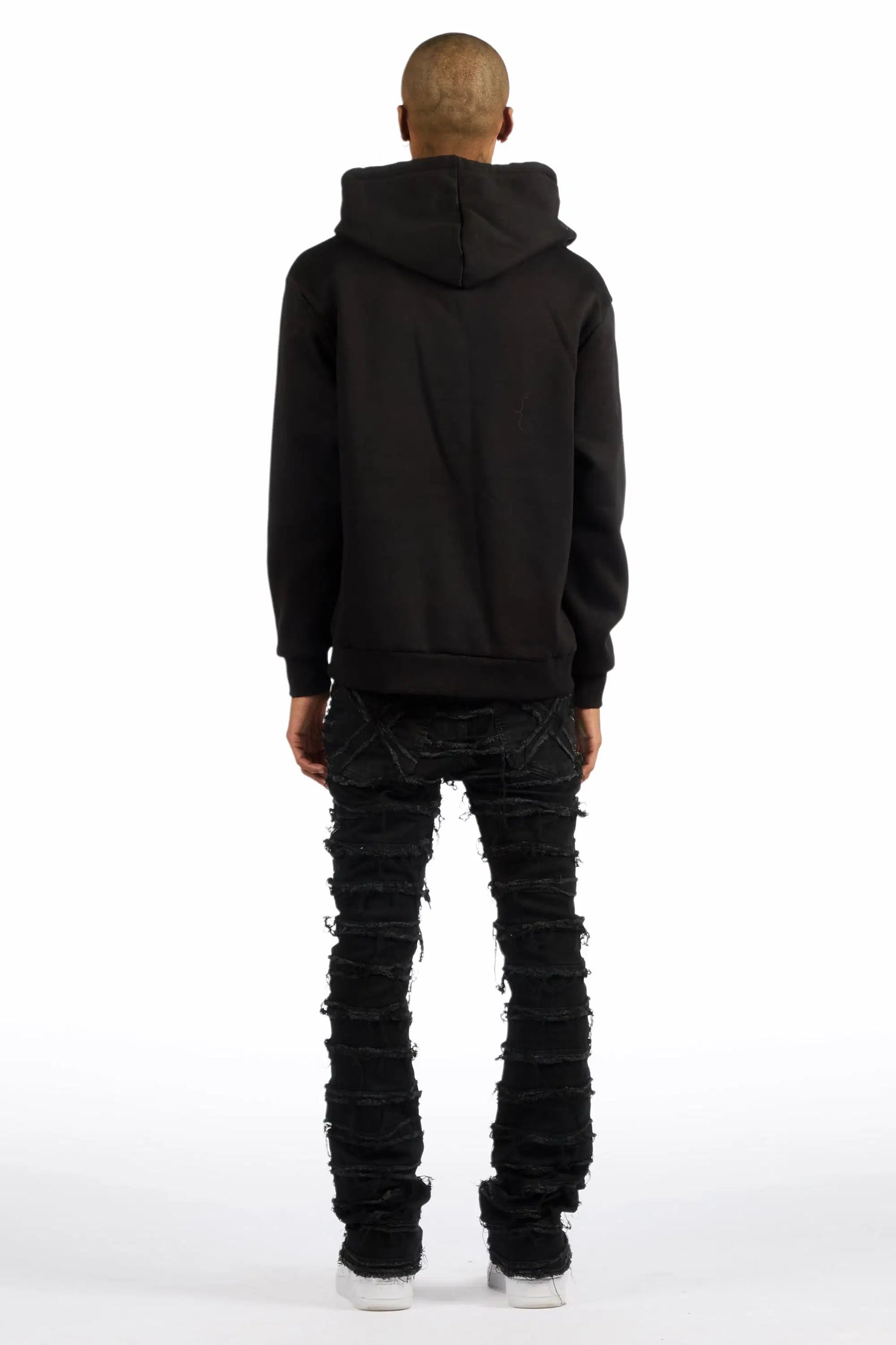 Tarl Black/Black Hoodie/Stacked Flare Jean Set
