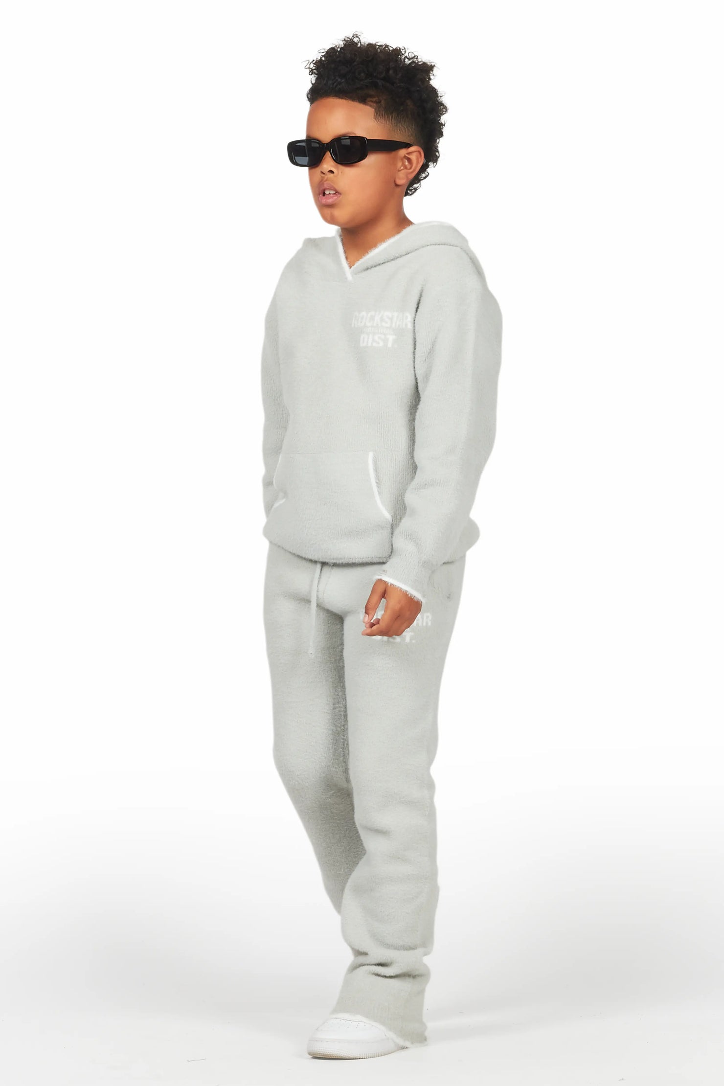 Boys Lake Mohair Grey Knit Track set