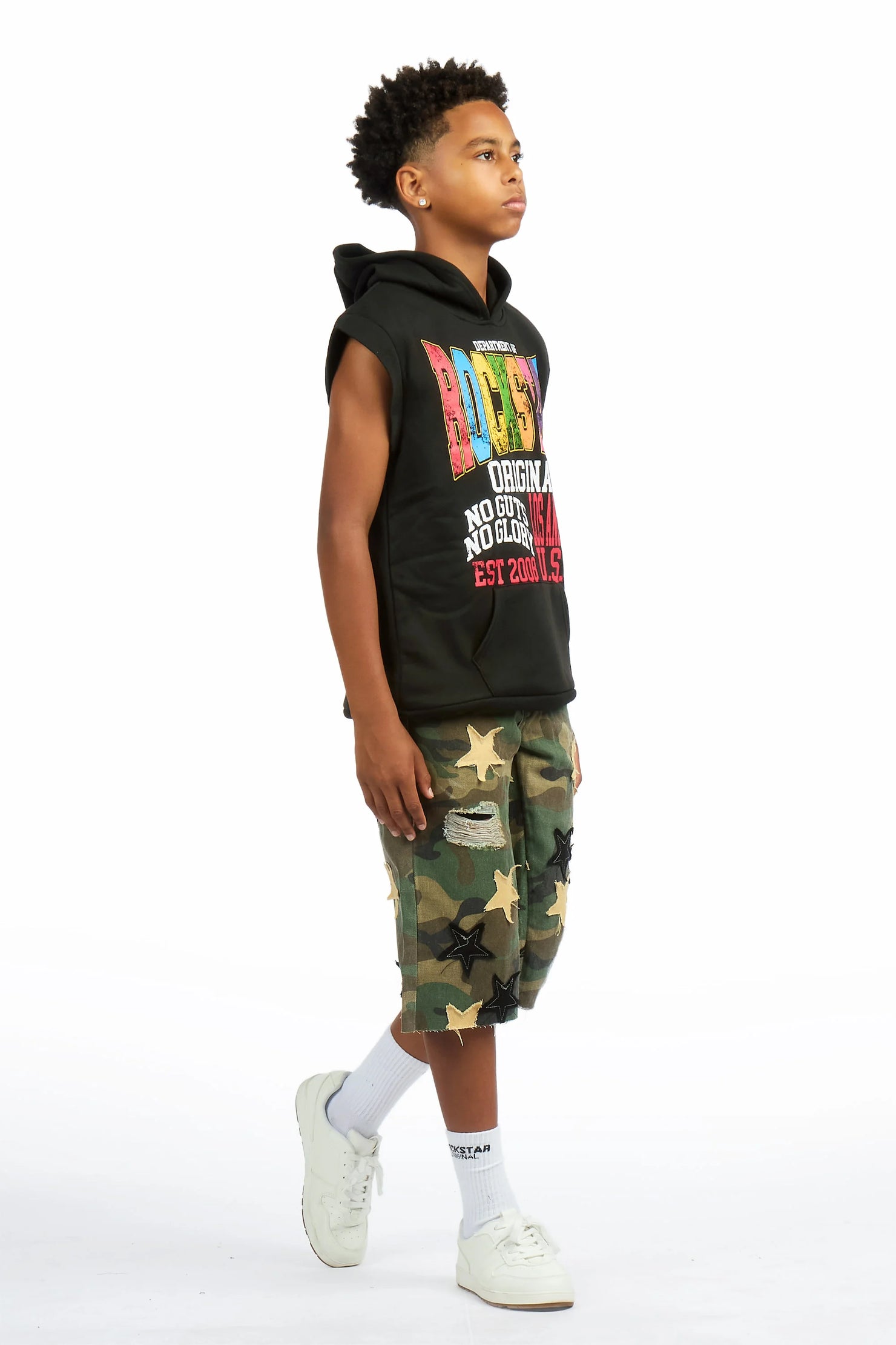 Boys Starlane Camo Denim Jort