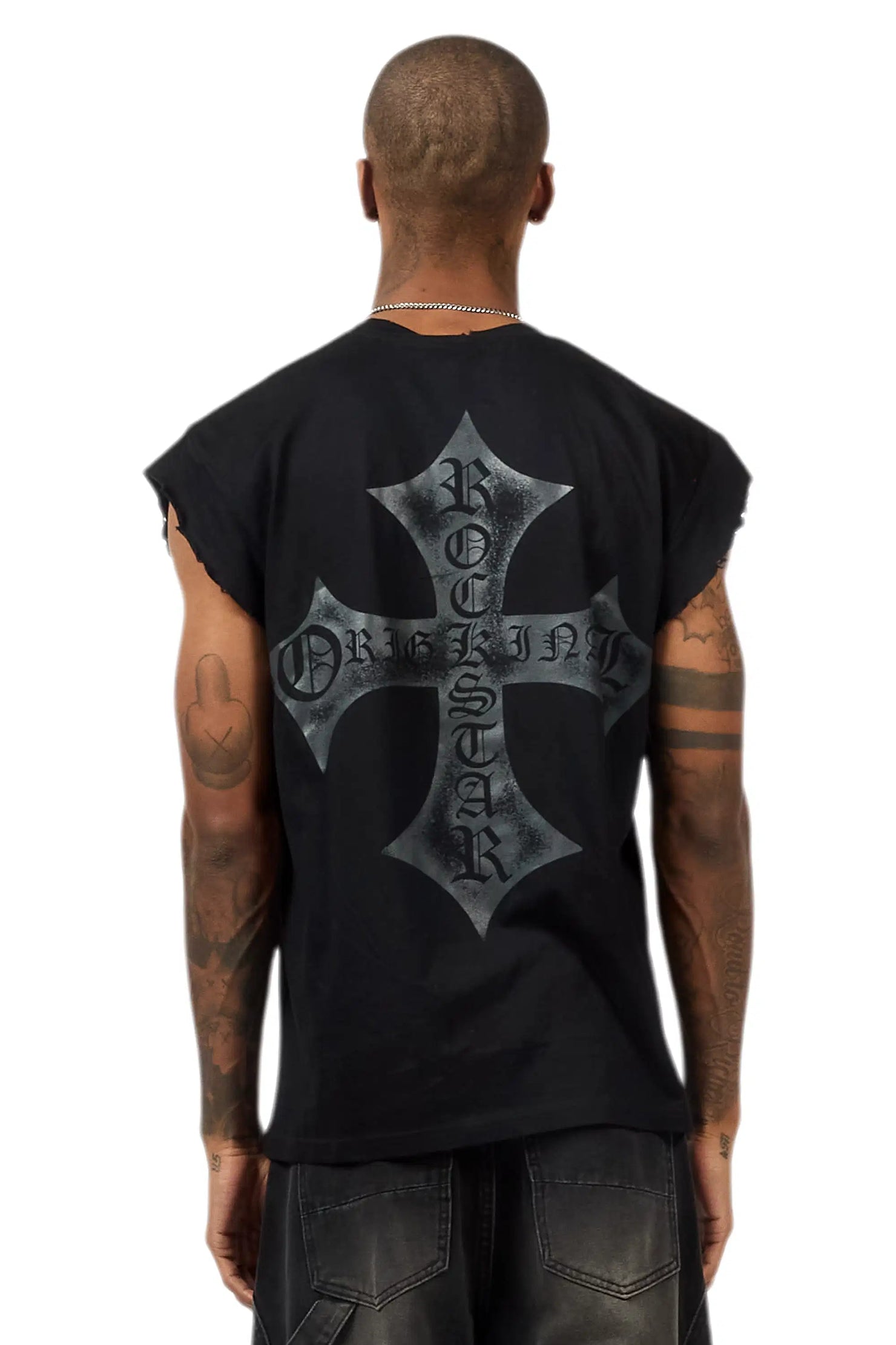Marizon Black Cut off Tee